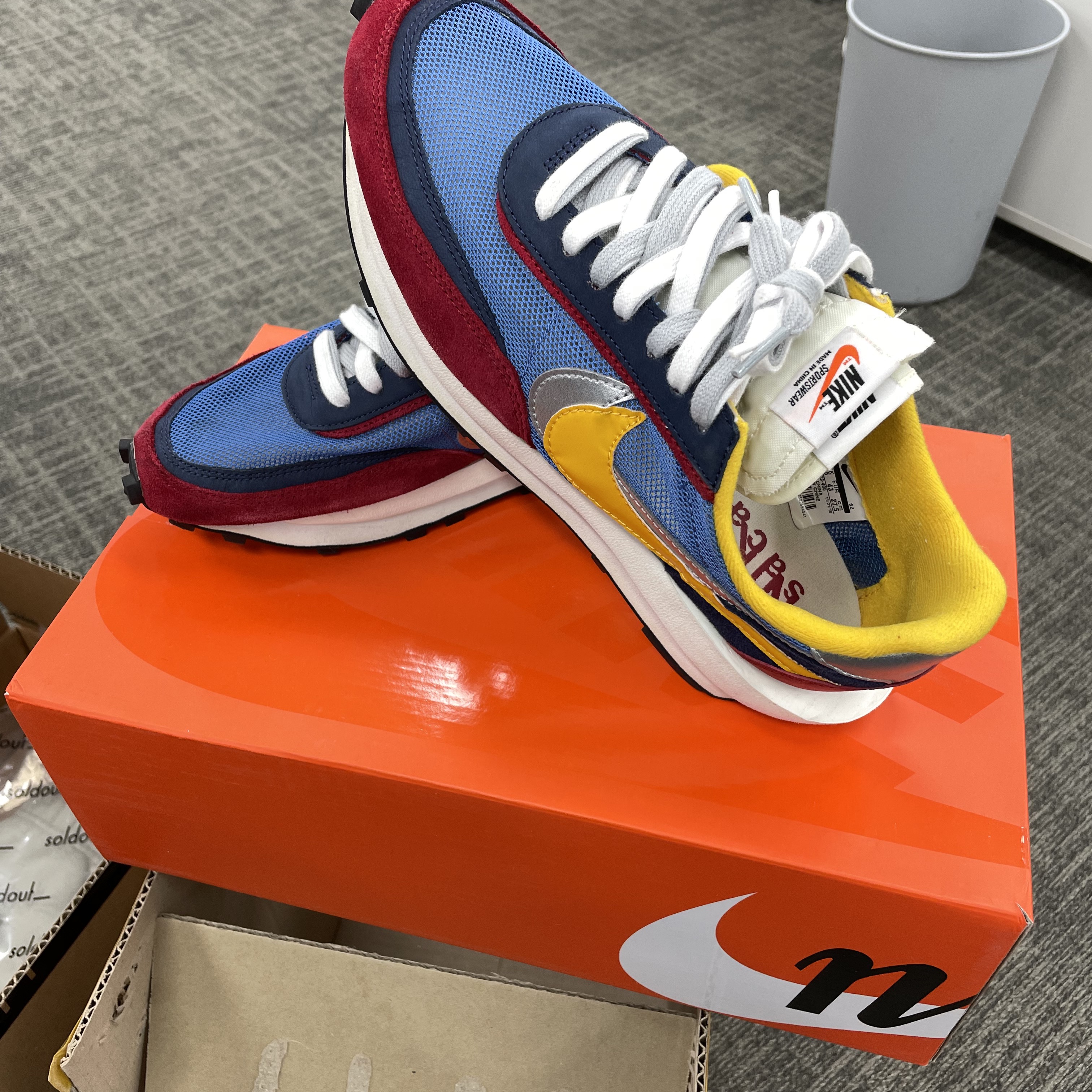 Nike x Sacai LDWaffle Blue Multi, Nike Air Max 90 NRG Bacon 착용 스타일 - 1