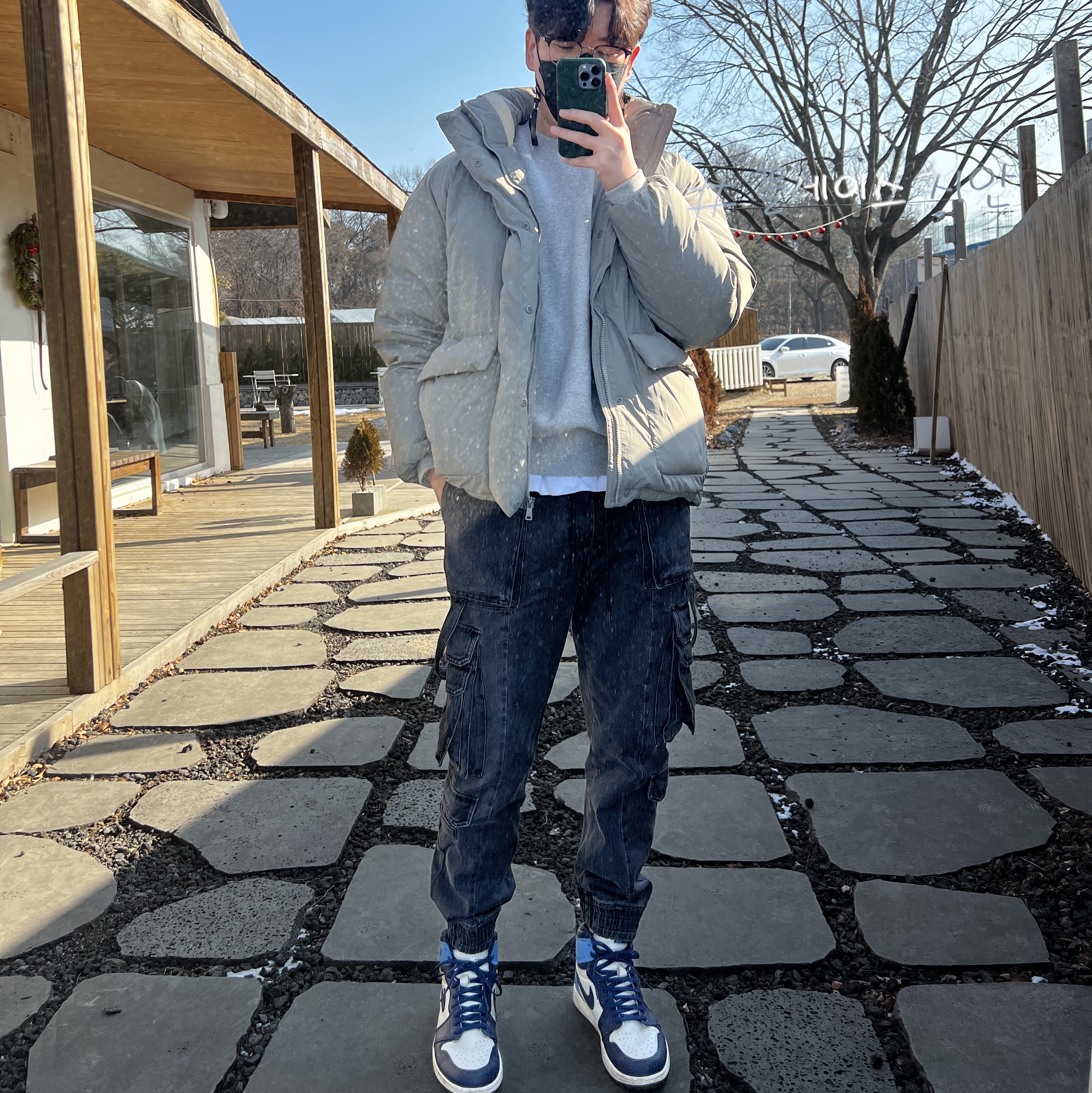 Jordan 1 Retro High Obsidian UNC 착용 스타일