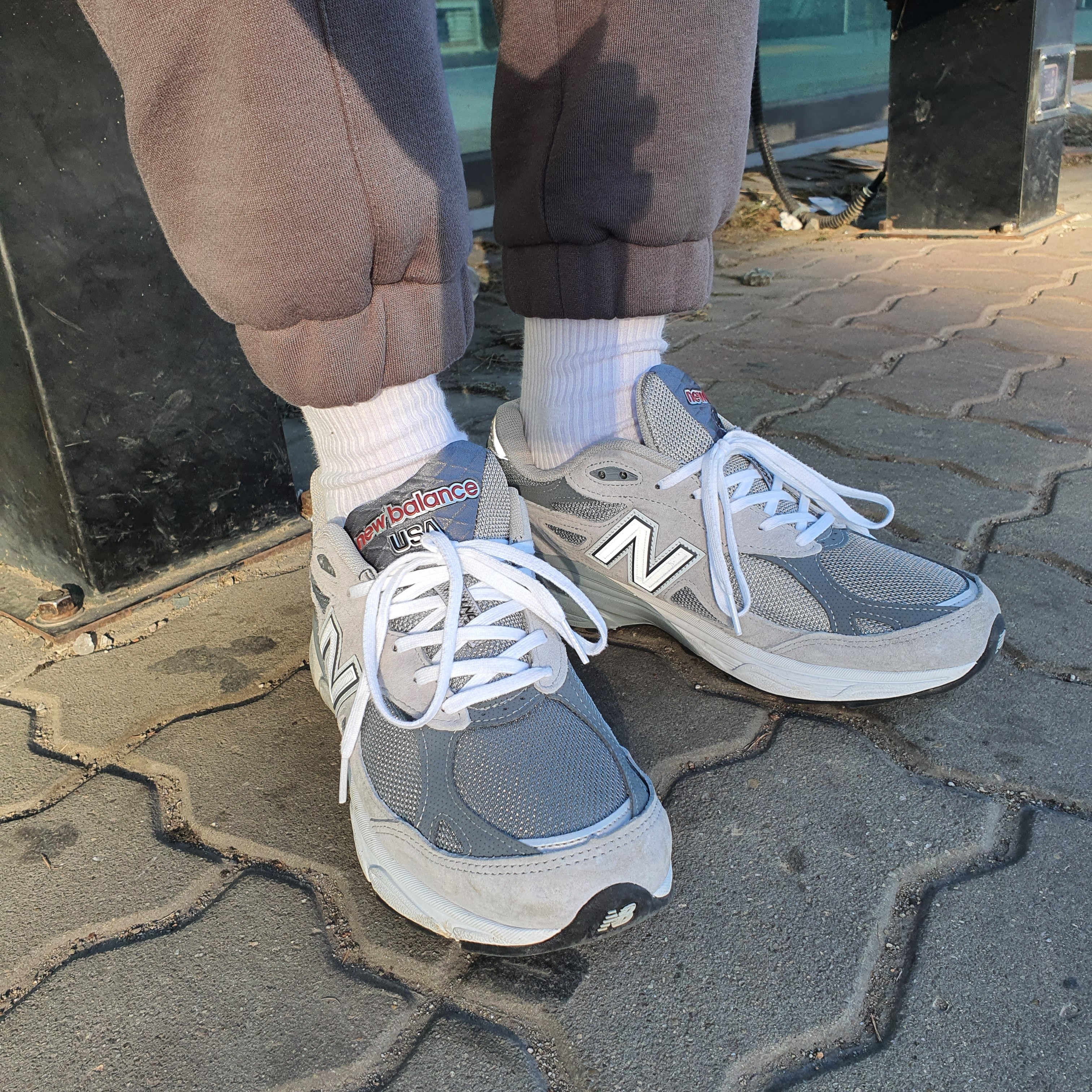 New Balance 990v3 Made in USA Grey - D Standard 착용 스타일 - 1