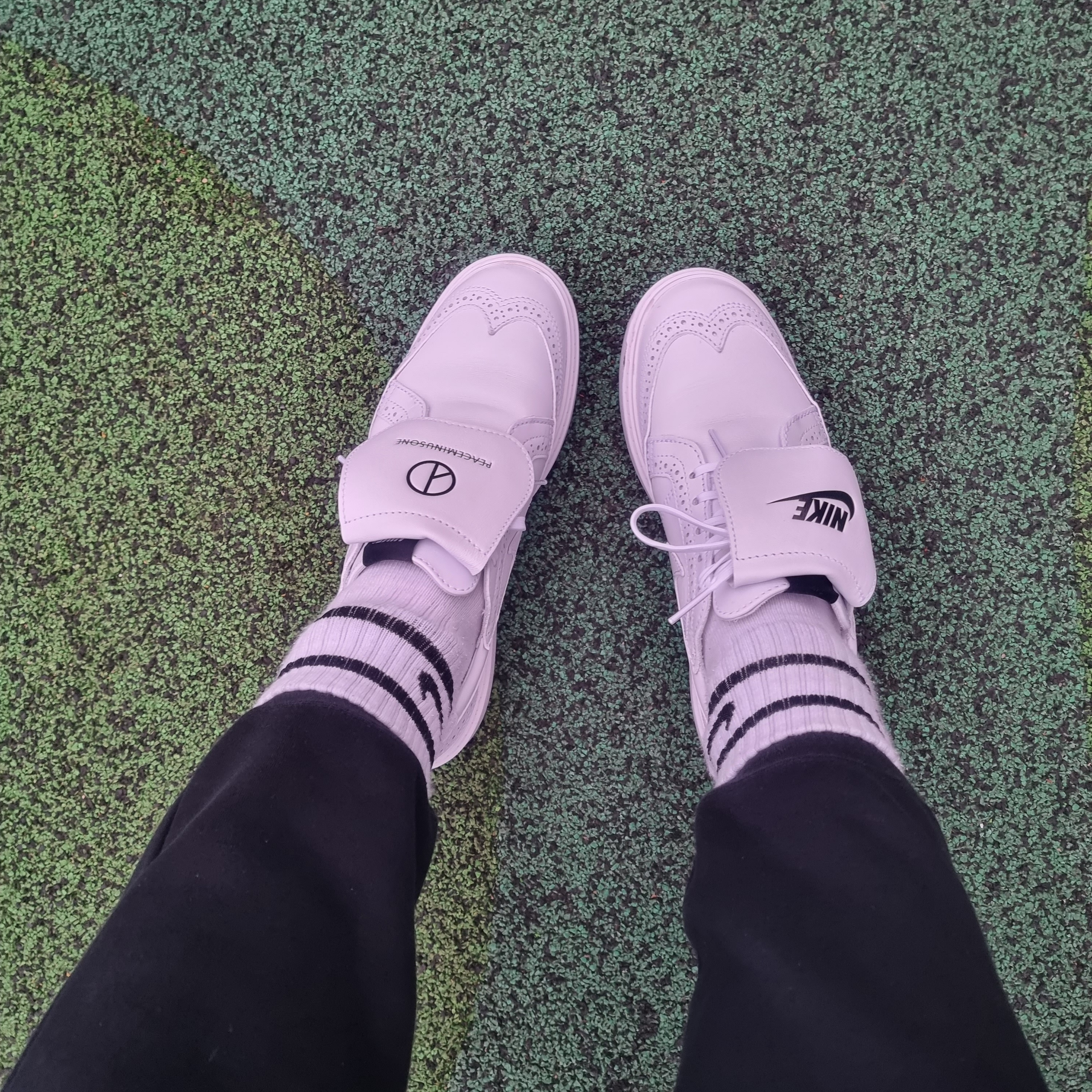 Nike x Peaceminusone Kwondo1 White 착용 스타일 - 2