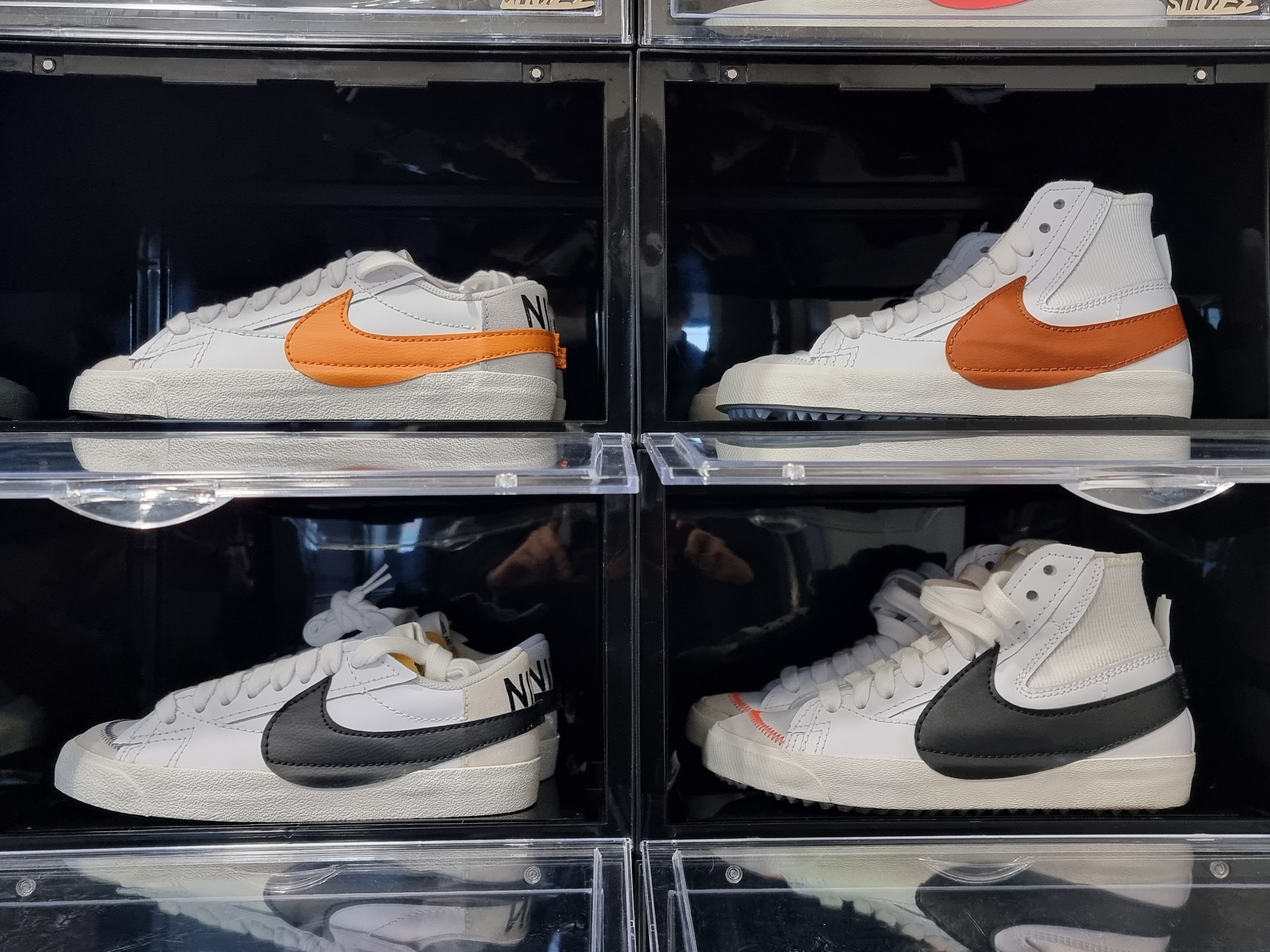 Nike Blazer Mid '77 Jumbo Dark Russet, Nike Blazer Mid '77 Jumbo White and Black 착용 스타일