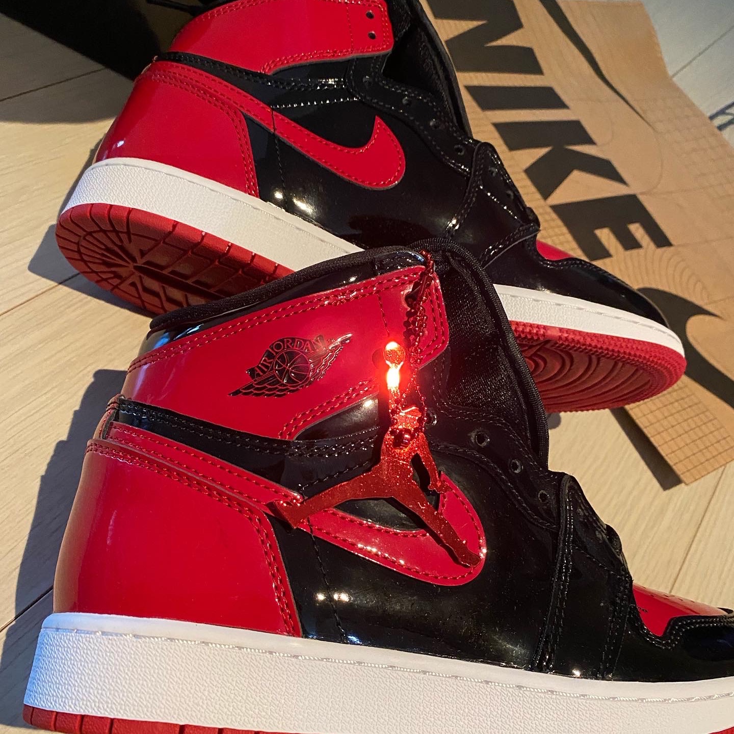 (GS) Jordan 1 Retro High OG Patent Bred, Jordan 1 Retro High OG Patent Bred 착용 스타일 - 1