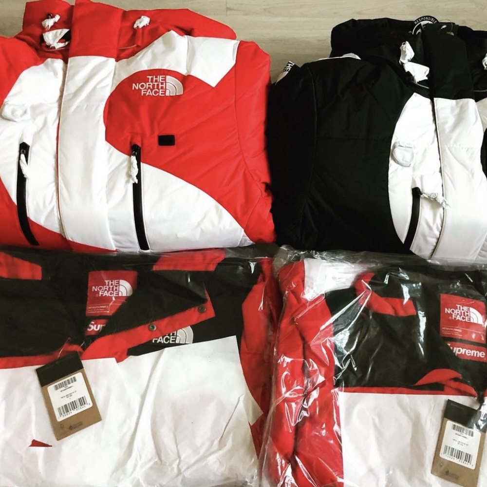 Supreme x The North Face S Logo Summit Series Himalayan Parka Black - 20FW, Supreme x The North Face S Logo Summit Series Himalayan Parka Red - 20FW 착용 스타일