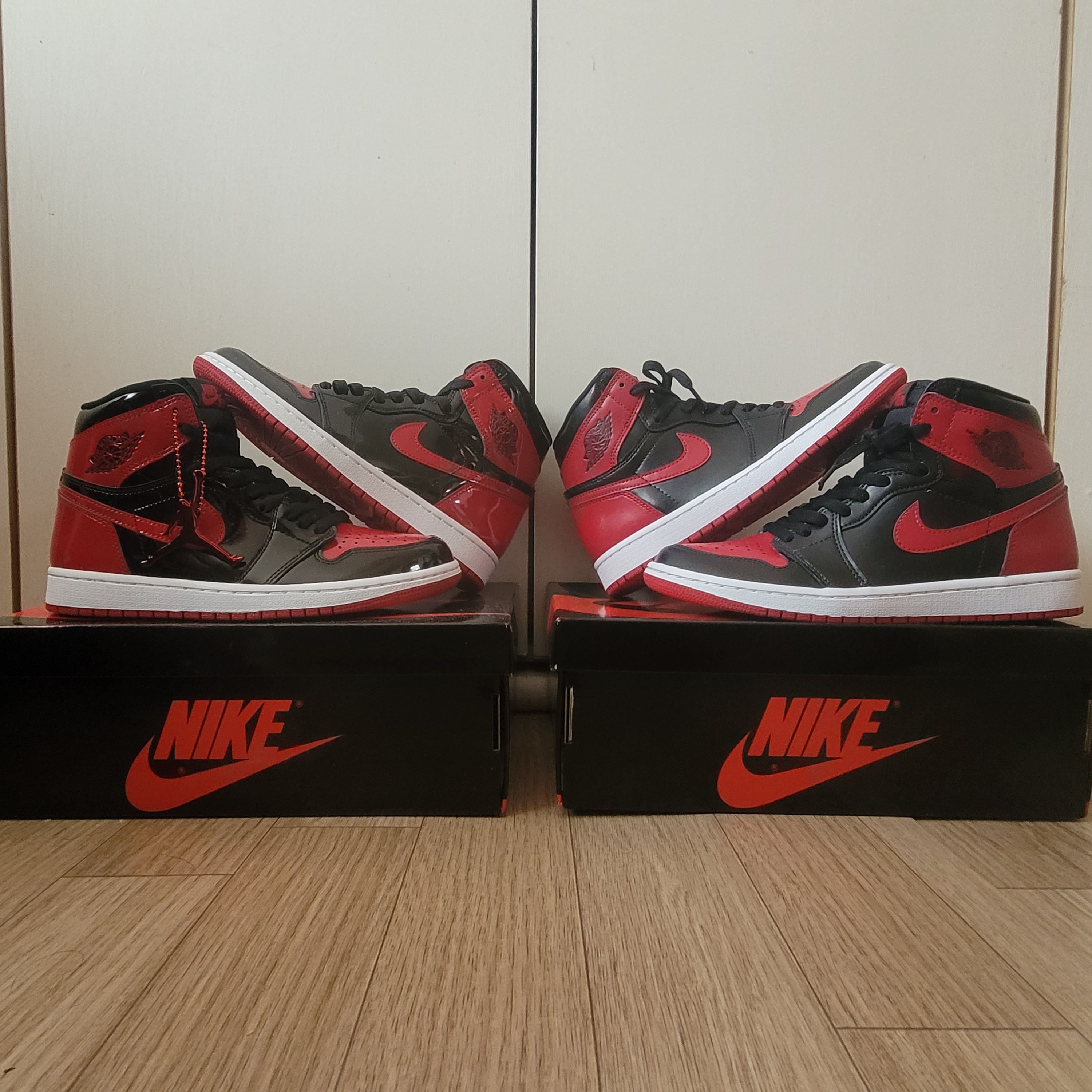 Jordan 1 Retro High OG Patent Bred 착용 스타일