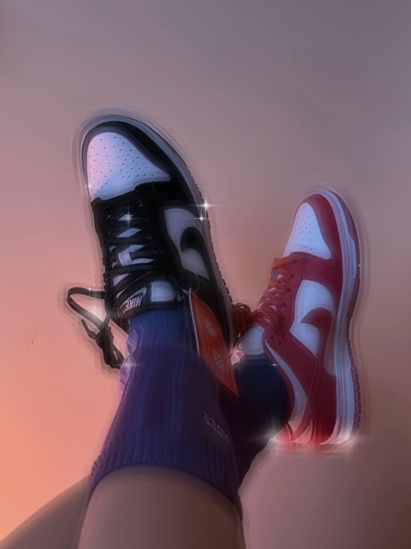 (W) Nike Dunk Low Black, (W) Nike Dunk Low Archeo Pink 착용 스타일 - 2