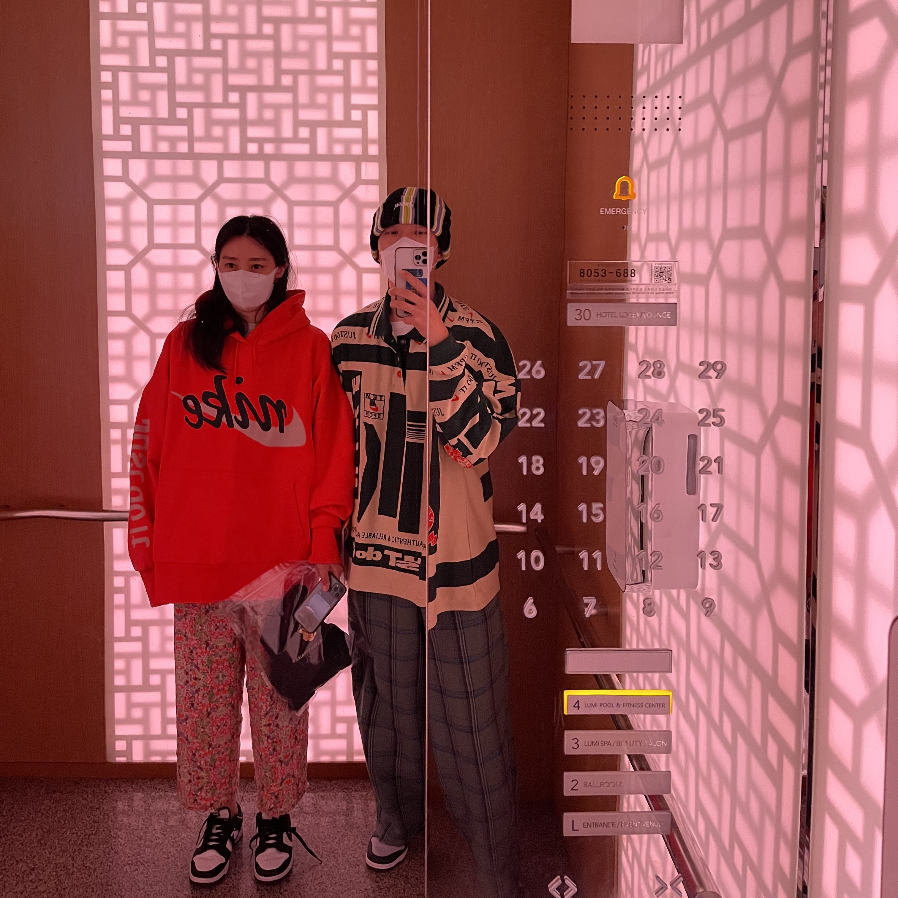 Nike x Cactus Plant Flea Market Shoebox Heavyweight Hooded Pullover Orange - US/EU, Nike x Cactus Plant Flea Market Long Sleeve Polo Natural - US/EU 착용 스타일