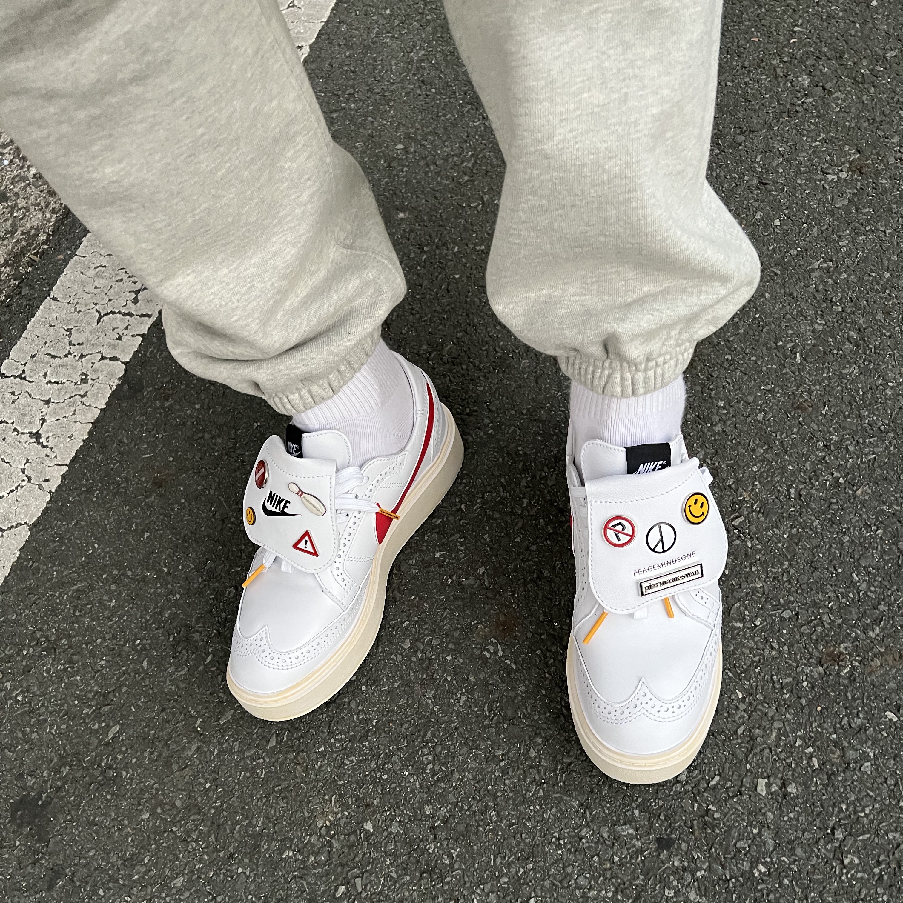 Nike x Peaceminusone Kwondo1 White 착용 스타일