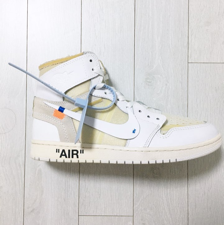 Jordan 1 x Off-White Retro High University Blue, Jordan 1 x Off-White Retro High Chicago The Ten 착용 스타일 - 3