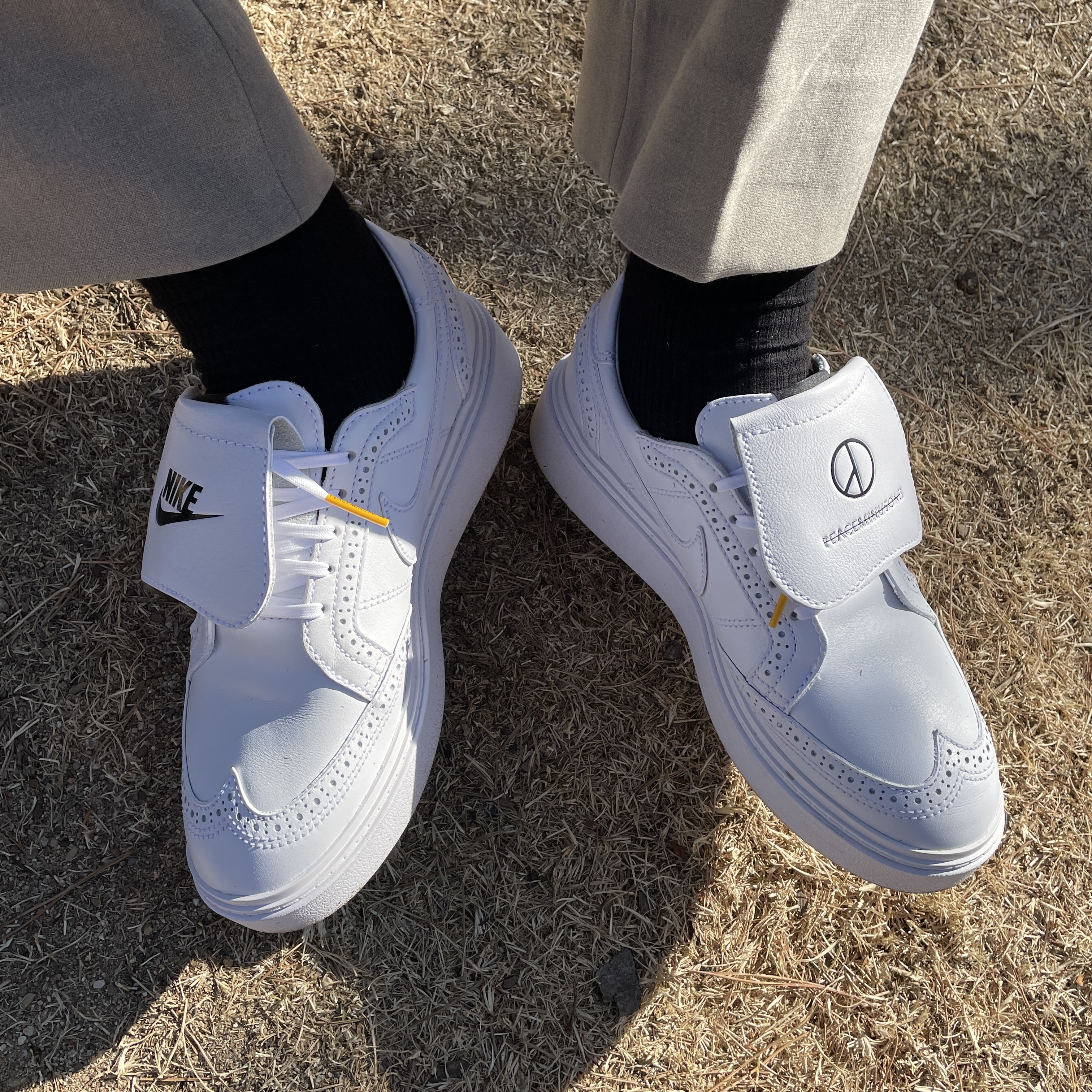 Nike x Peaceminusone Kwondo1 White 착용 스타일