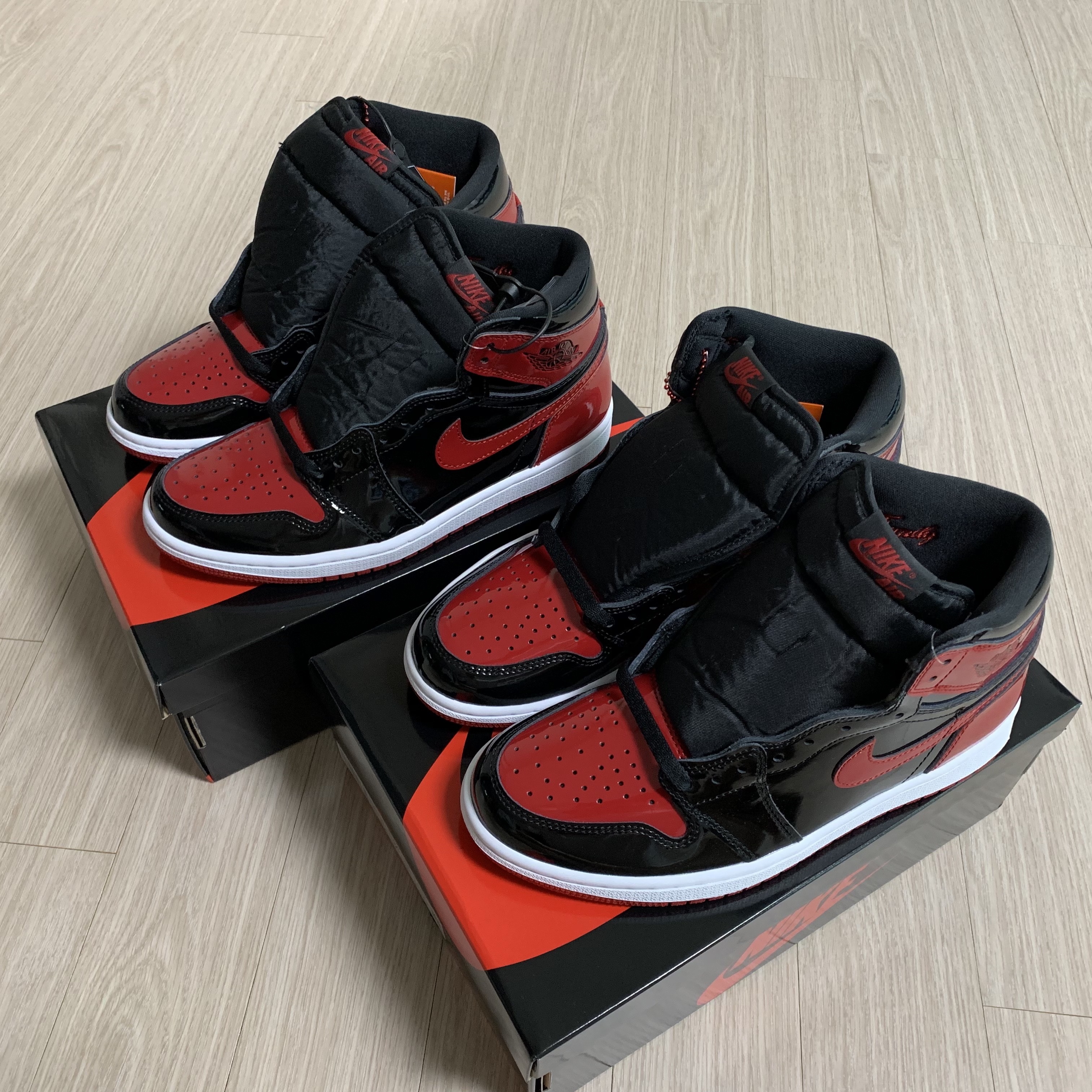 Jordan 1 Retro High OG Patent Bred 착용 스타일 - 2
