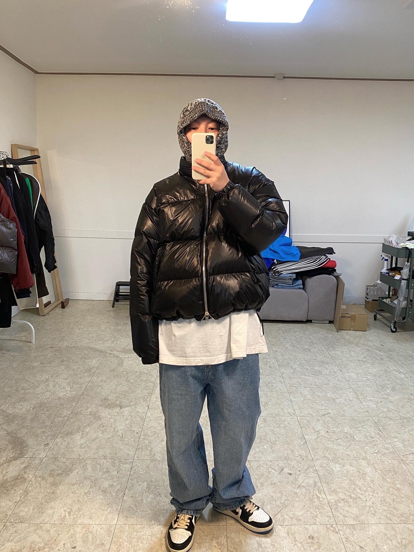 Jordan 1 x Travis Scott x Fragment Retro Low OG SP Military Blue 착용 스타일