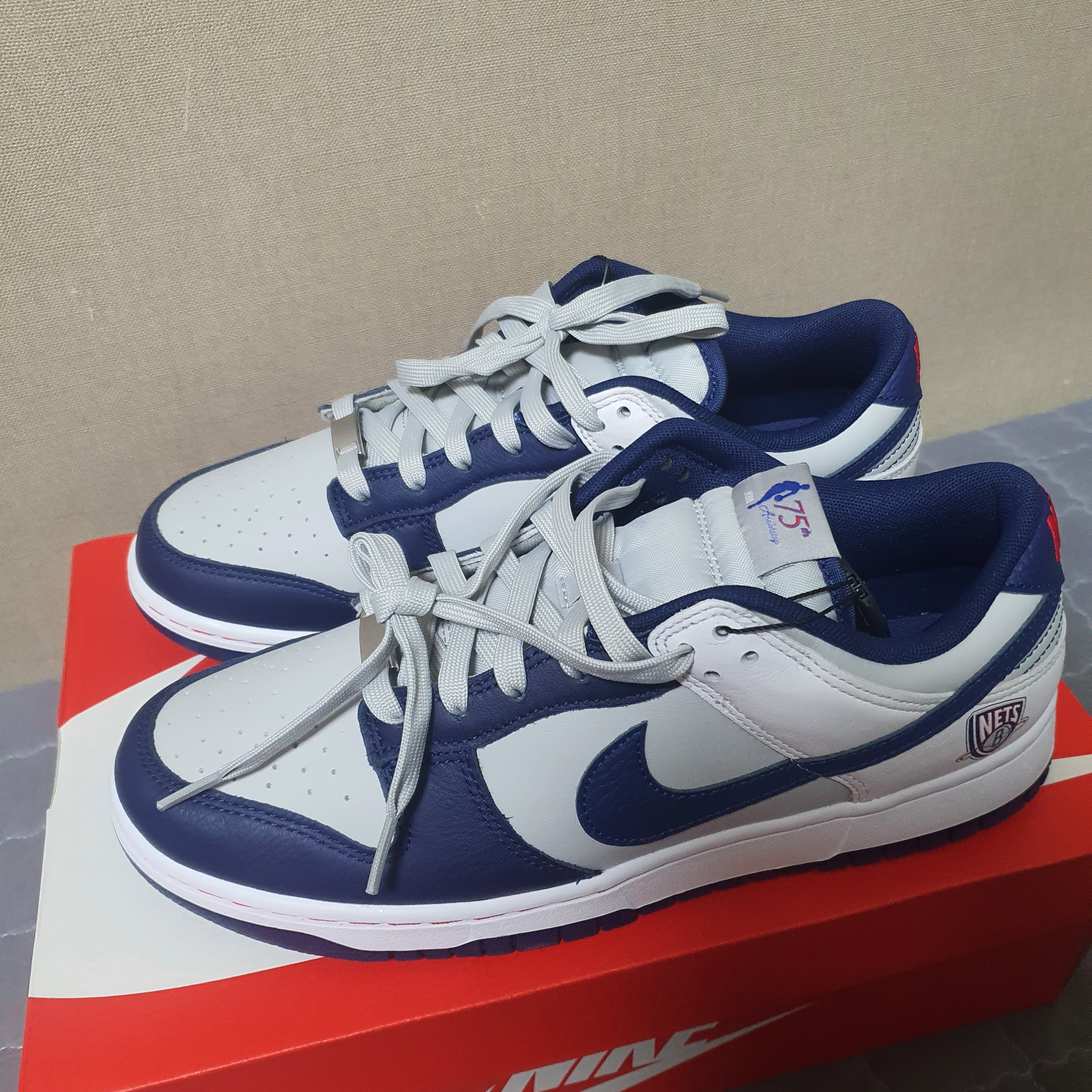 Nike x NBA Dunk Low Retro EMB Nets 착용 스타일 - 1