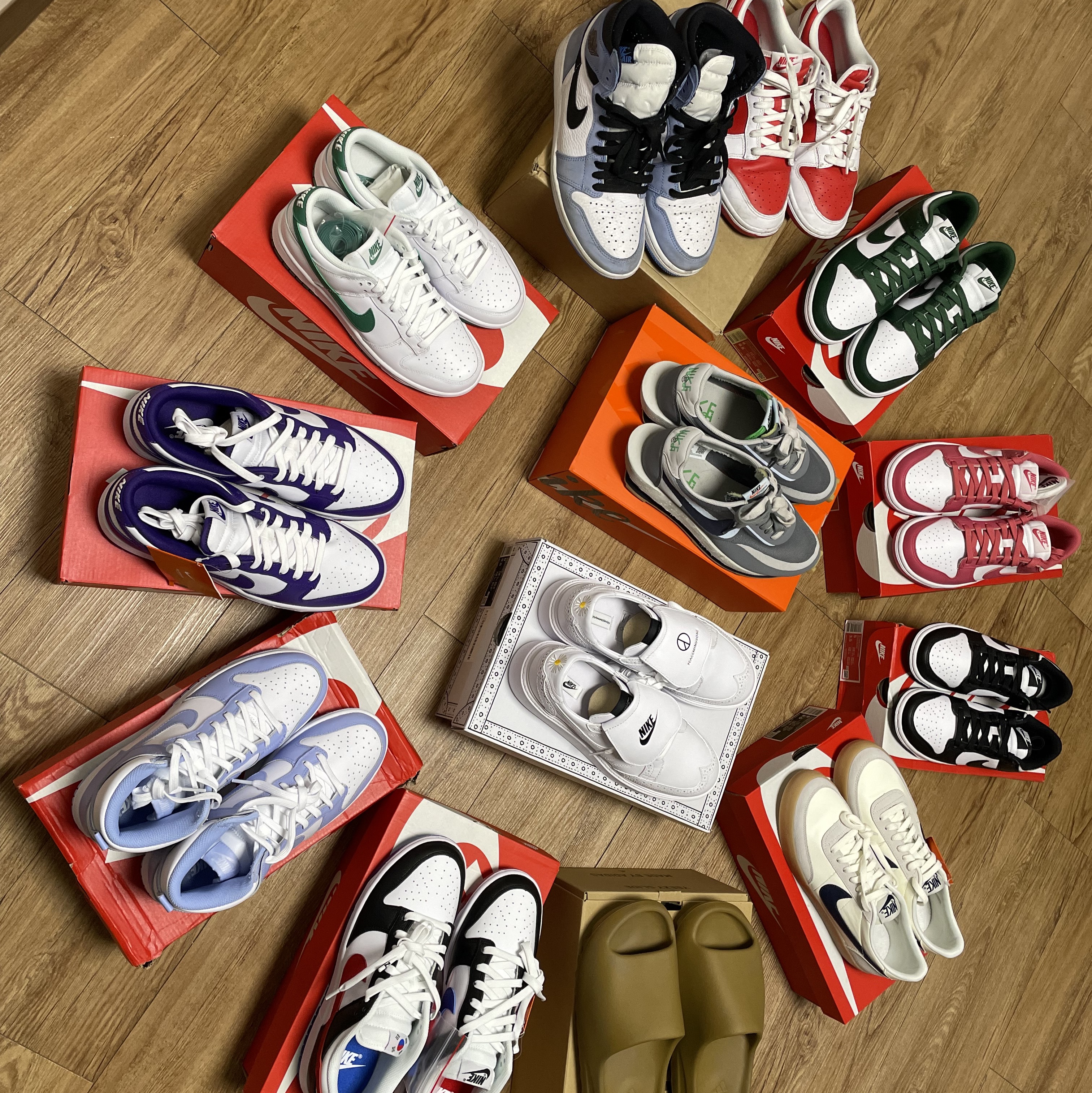 (W) Nike Dunk Low Black, (W) Nike Dunk Low Archeo Pink μ°©μ© μ€νμΌ
