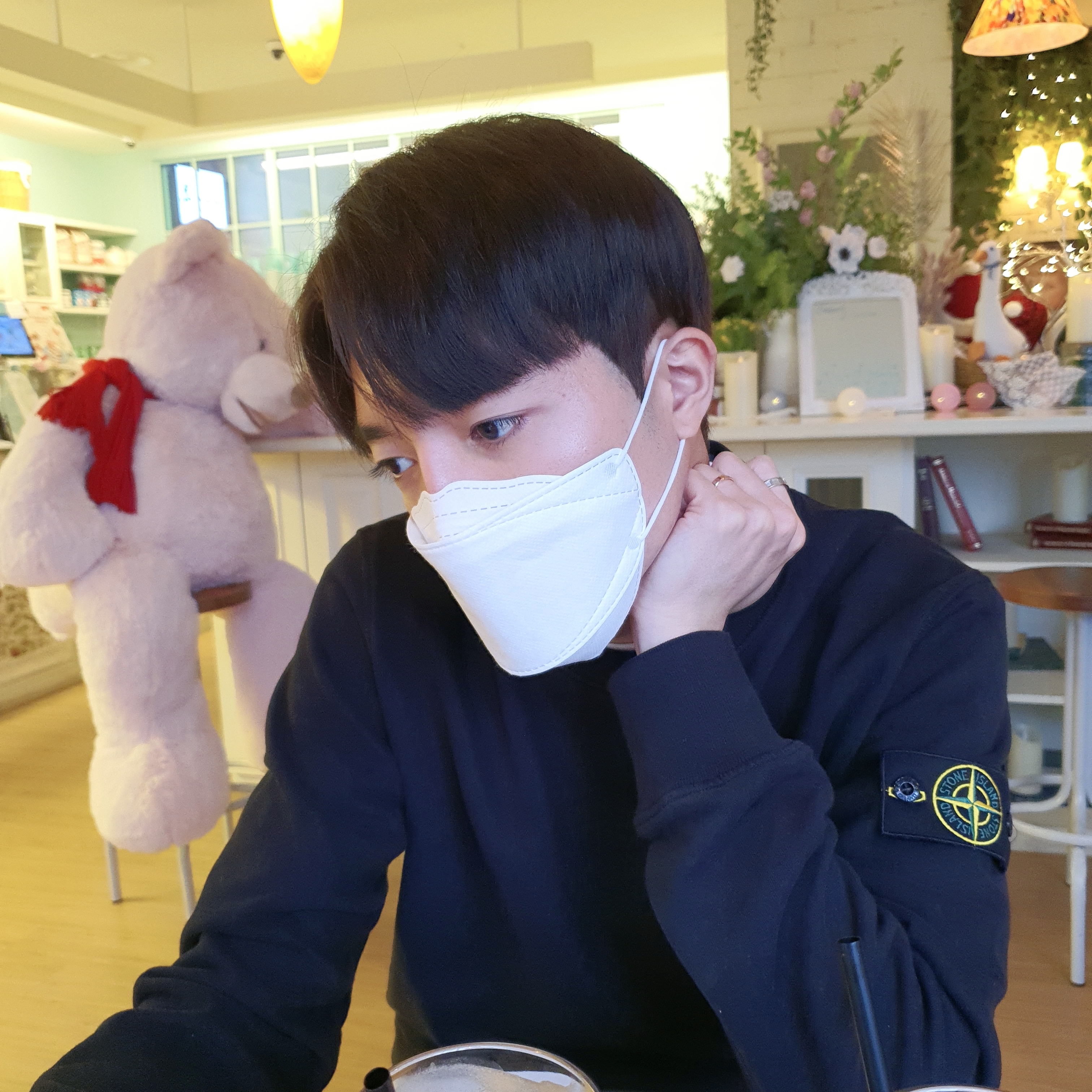 Stone Island 63020 Crewneck Sweatshirt Black - 21FW 착용 스타일 - 2