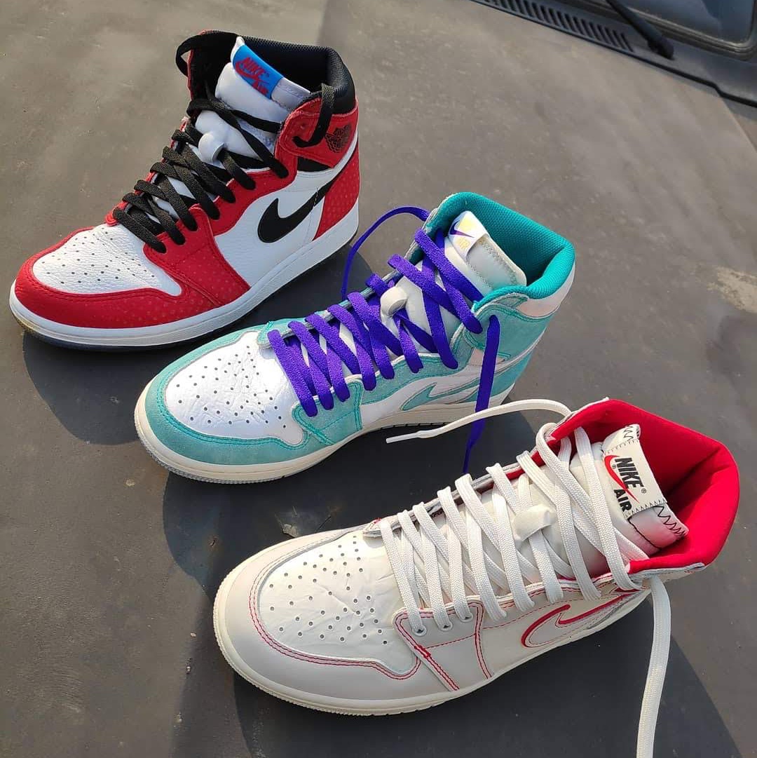 Jordan 1 Retro High Spider-Man Origin Story, Jordan 1 Retro High OG Turbo Green 착용 스타일