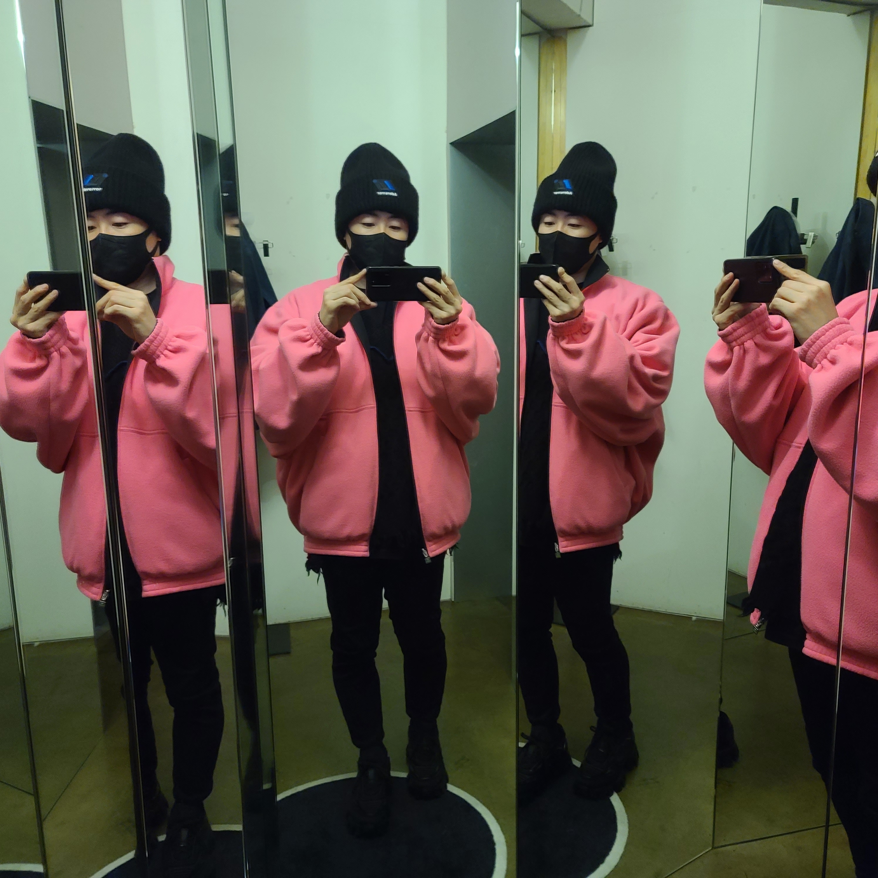 Ader Error x Zara Beanie Black, Prada Cloudbust Thunder Technical Fabric Sneakers Black 착용 스타일 - 2