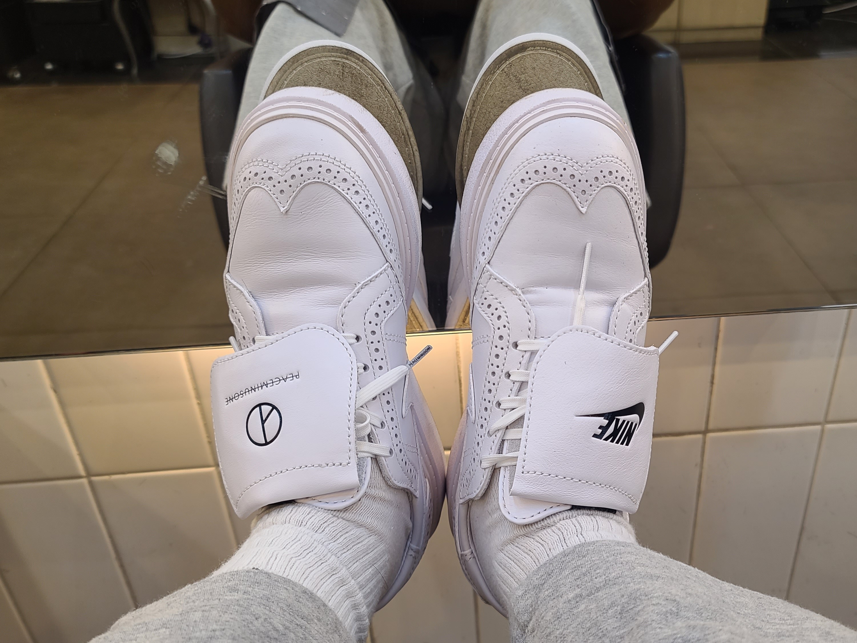Nike x Peaceminusone Kwondo1 White 착용 스타일