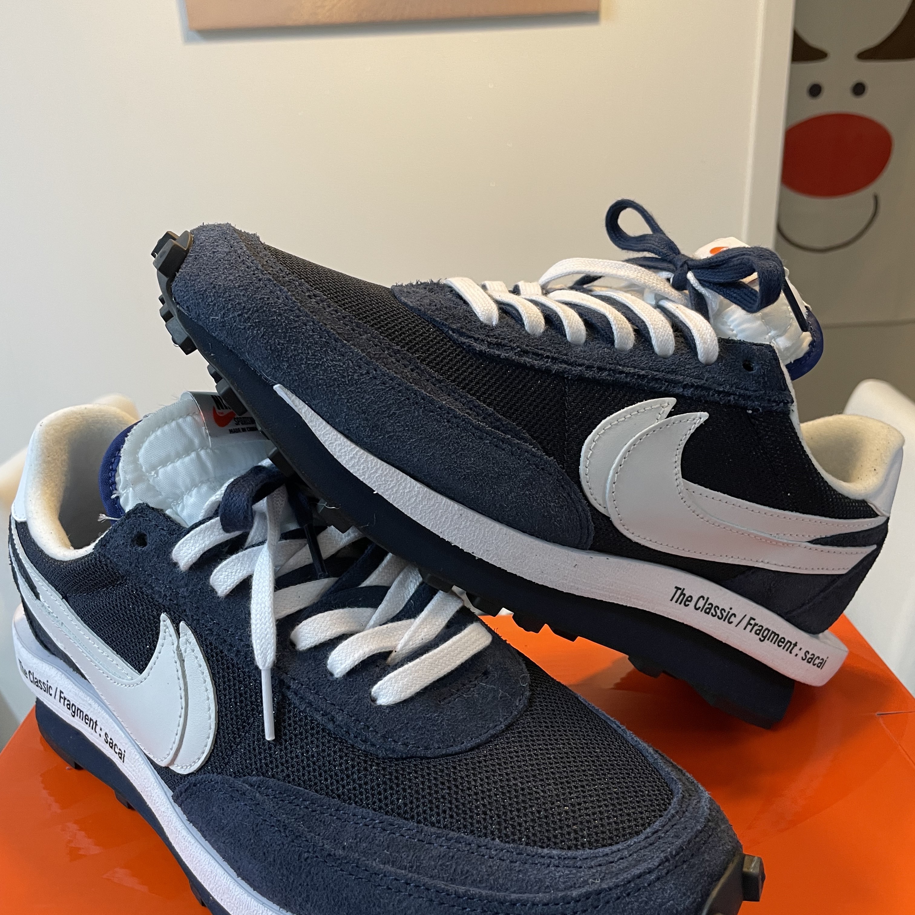 Nike x Sacai x Fragment LDWaffle Blackened Blue 착용 스타일 - 1