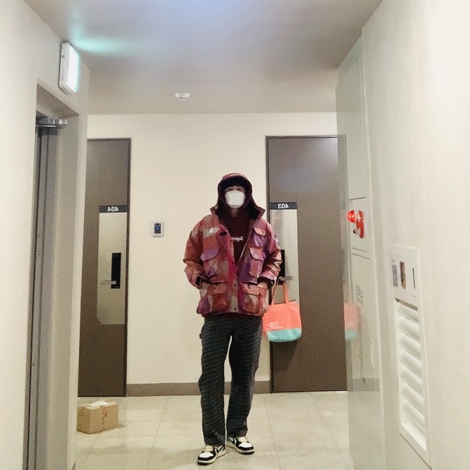 Supreme x The North Face Cargo Jacket Multi-Color - 20SS, Supreme Box Logo Hooded Sweatshirt Plum - 21FW 착용 스타일 - 1