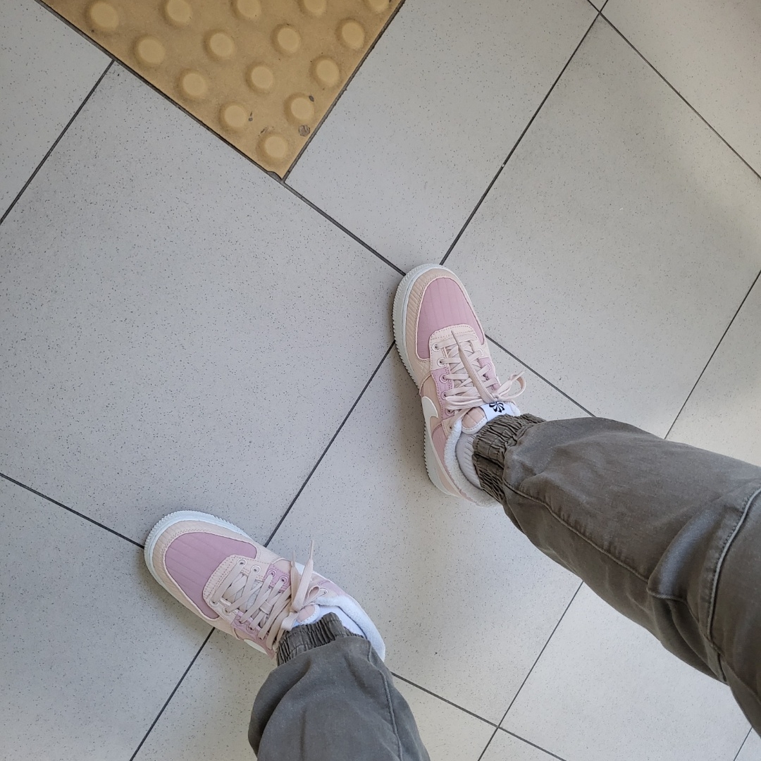 (W) Nike Air Force 1 '07 LXX Next Nature Pearl White Quilt 착용 스타일