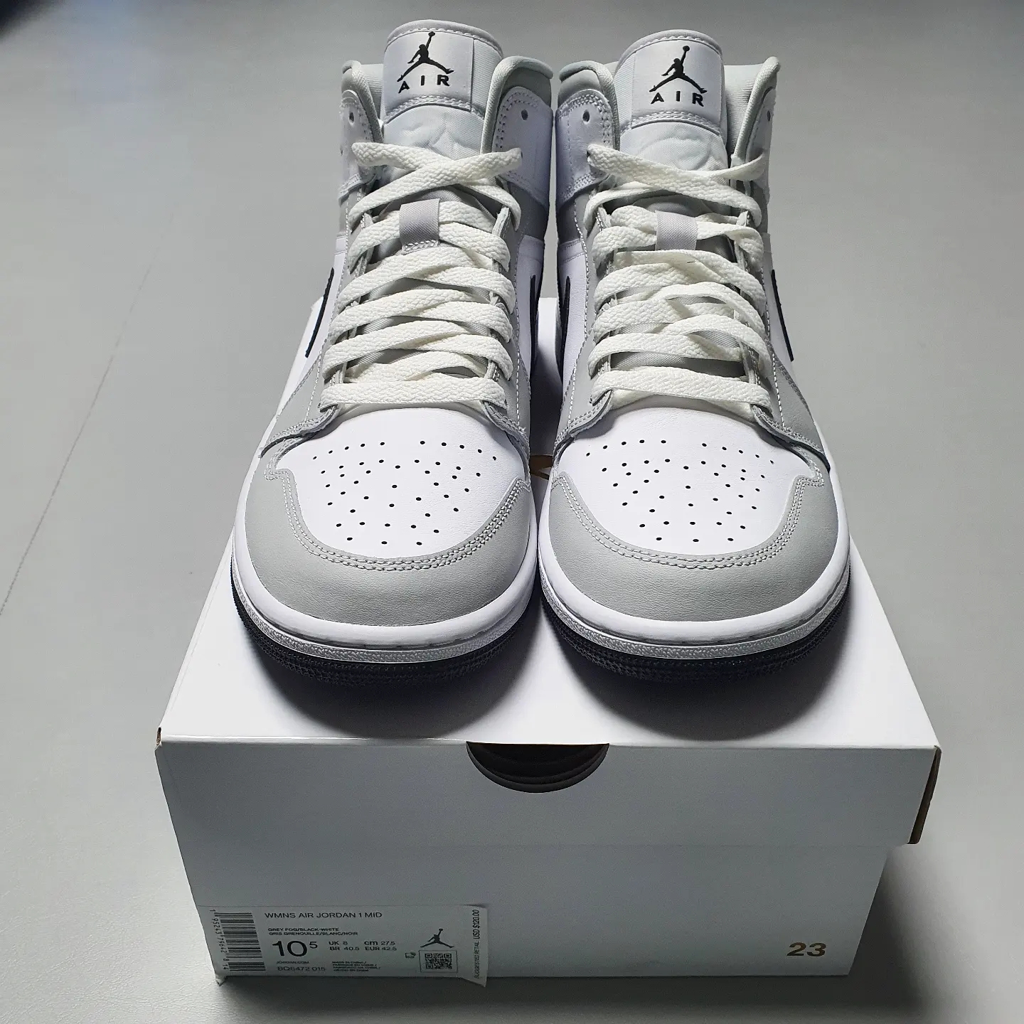 (W) Jordan 1 Mid Grey Fog 착용 스타일 - 3