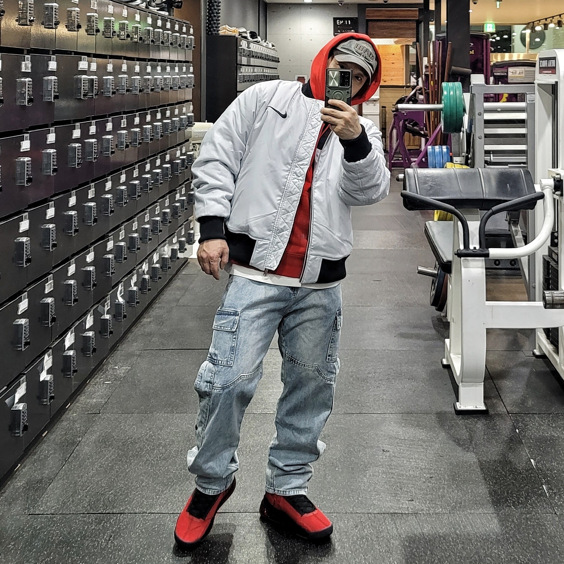 Jordan Proto Max 720 Gym Red Black, Nike NSW Swoosh Therma-Fit Bomber Black - Asia 착용 스타일 - 1