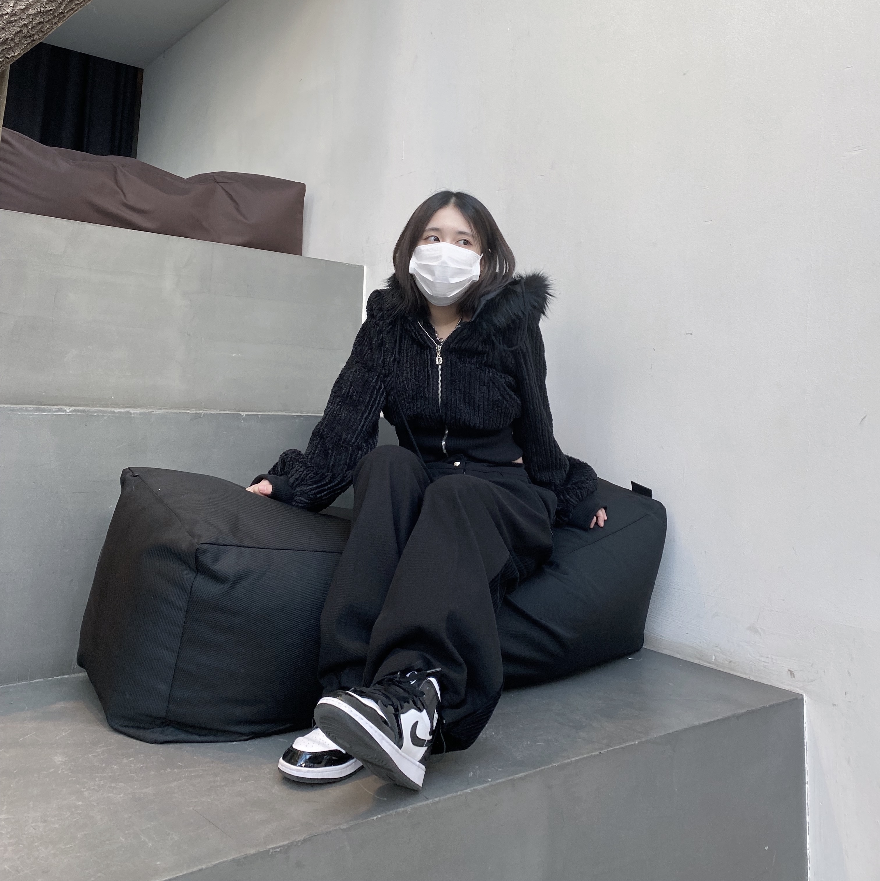 Jordan 1 Mid SE ASW Black, (GS) Jordan 1 Mid SE ASW Black 착용 스타일 - 1