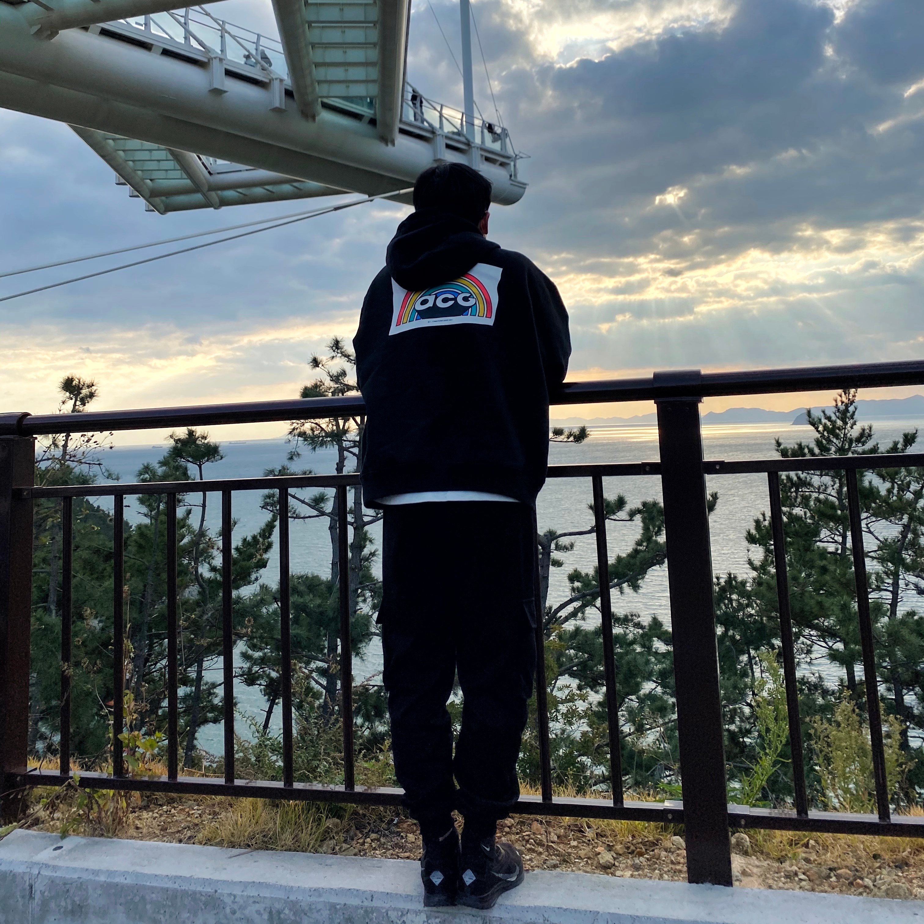 Nike ACG Graphic Pullover Hoodie Black - US/EU 착용 스타일