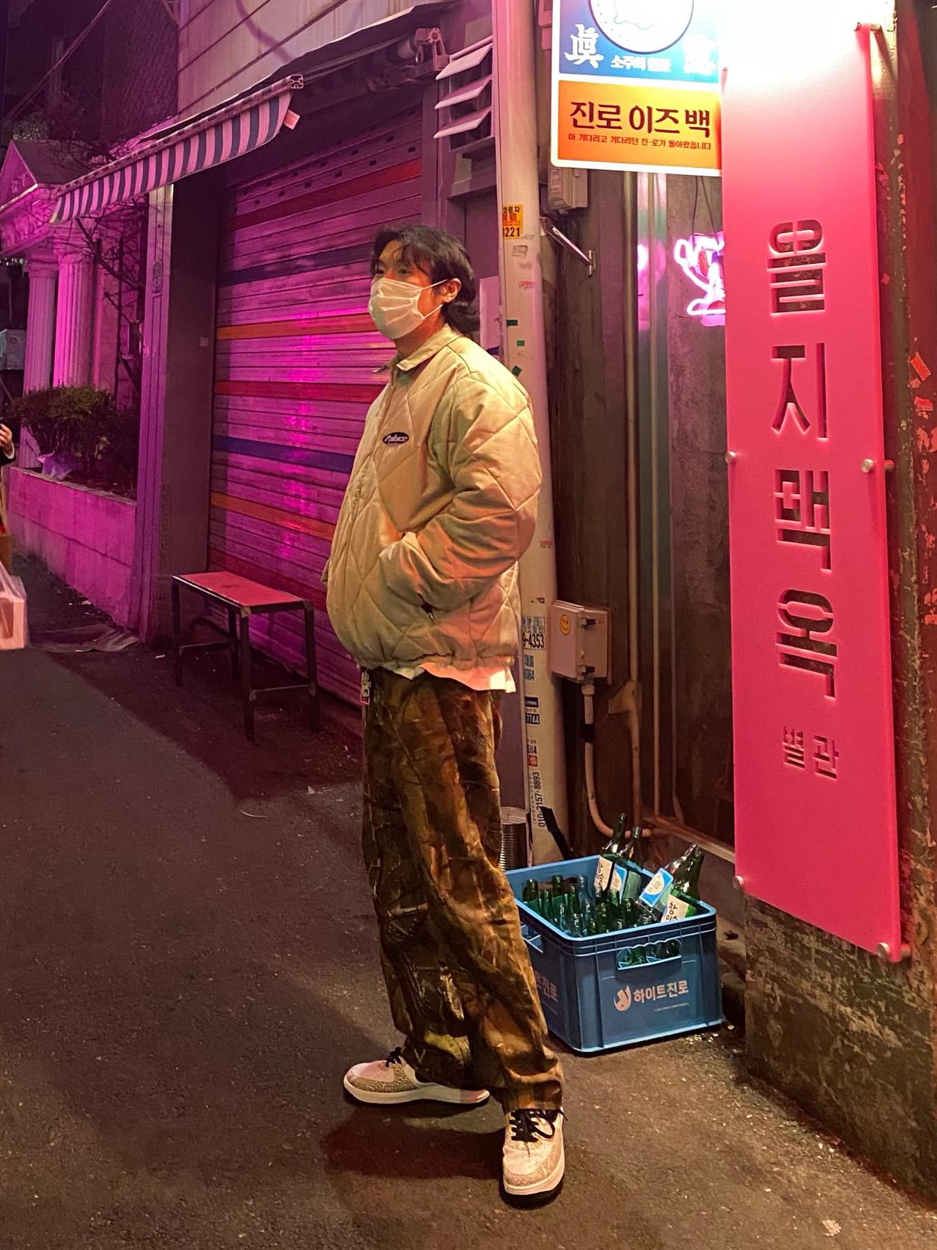 Palace Collared Puffa Stone - 21FW, Stussy x Our Legacy Formal Cut Realtree Forest Camo 착용 스타일 - 1