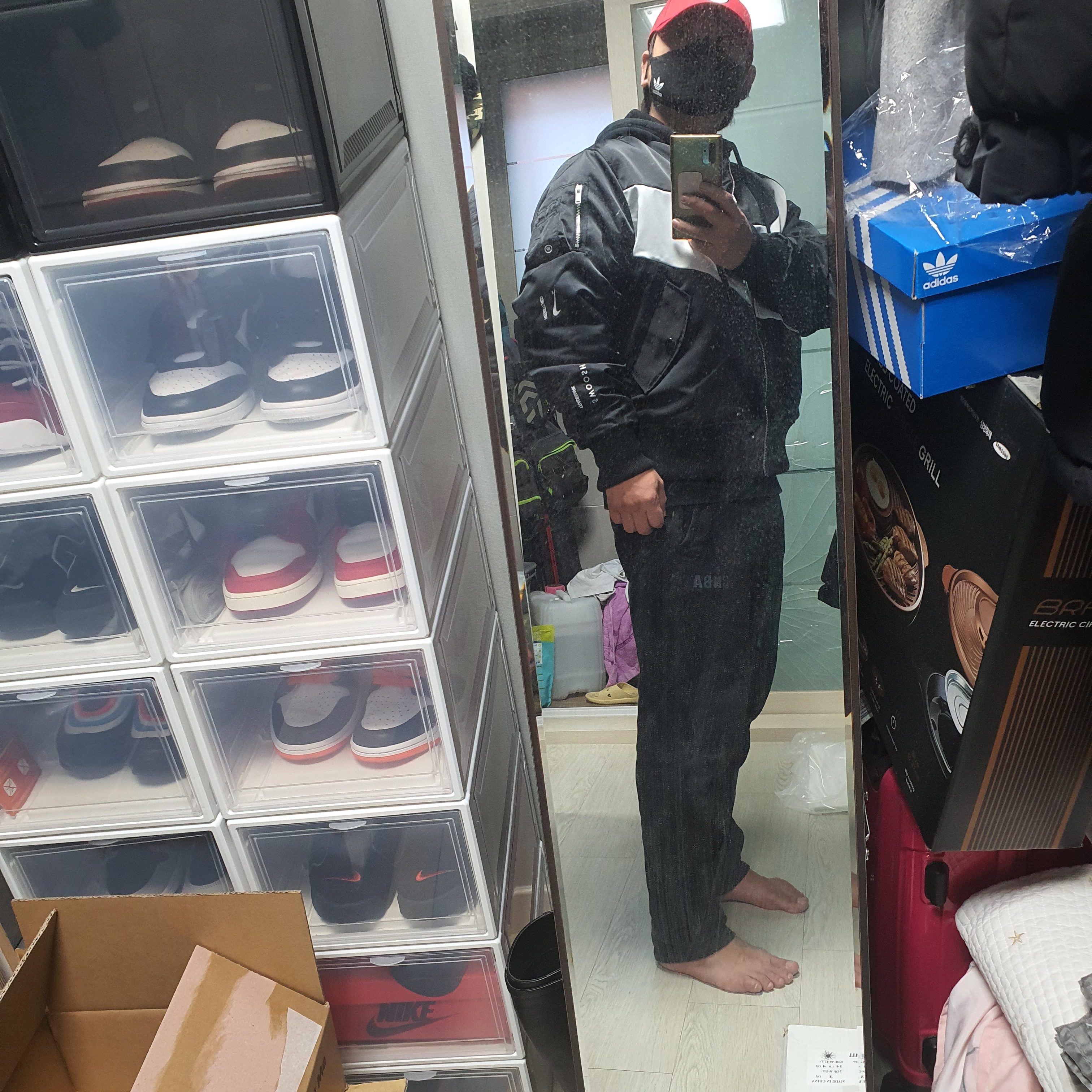 Nike NSW Swoosh Therma-Fit Bomber Black - Asia 착용 스타일 - 3