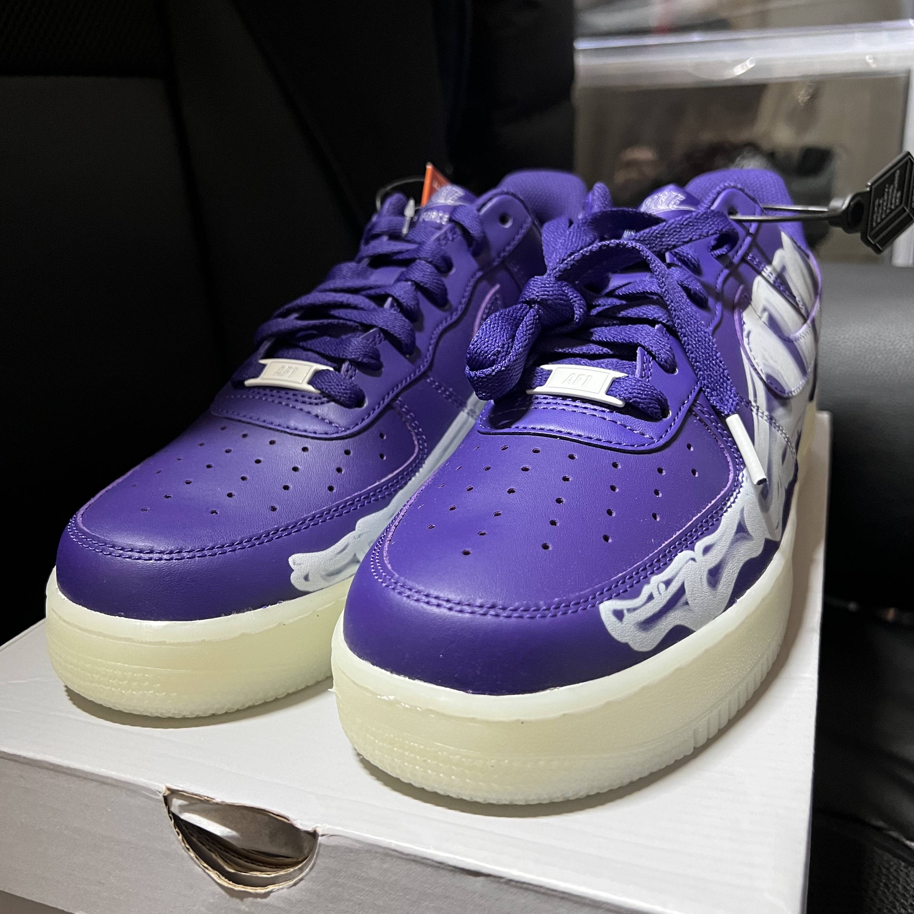 Nike Air Force 1 Low '07 Purple Skeleton 착용 스타일 - 1