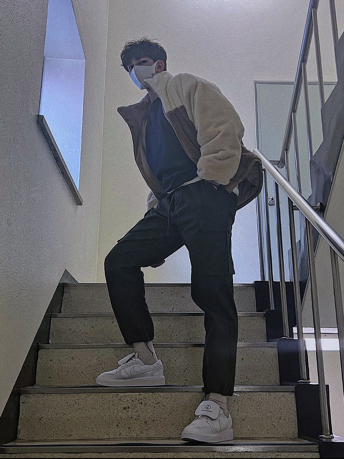 Nike x Peaceminusone Kwondo1 White 착용 스타일 - 1