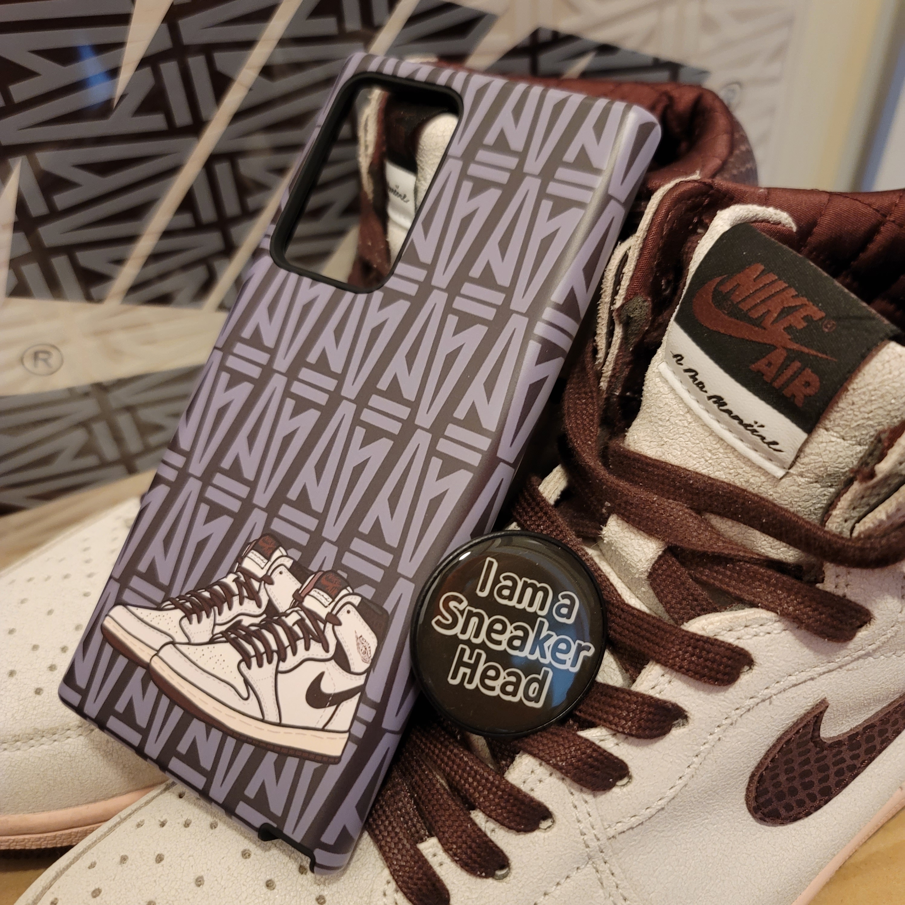 Jordan 1 x A Ma Maniere Retro High OG SP Sail and Burgundy 착용 스타일 - 2