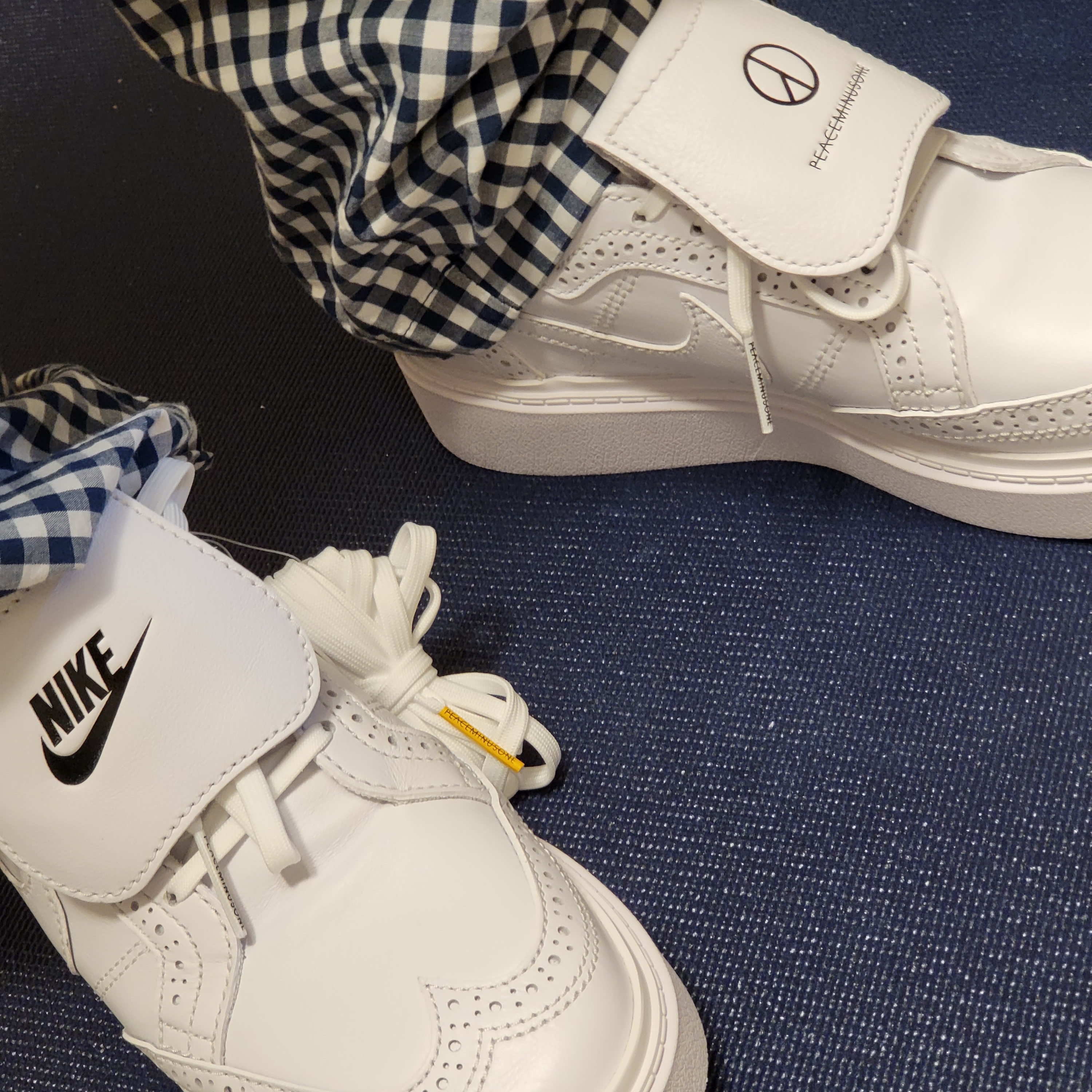 Nike x Peaceminusone Kwondo1 White 착용 스타일 - 1