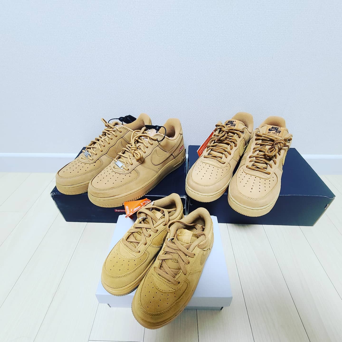 Nike x Supreme Air Force 1 Low Flax, Nike Air Force 1 '07 WB Flax 착용 스타일 - 1
