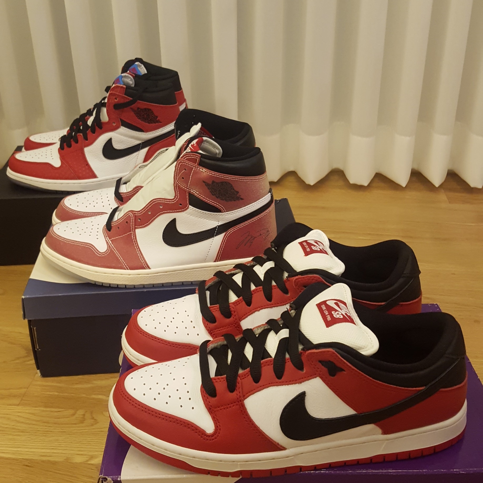 Jordan 1 x Trophy Room Retro High OG SP Chicago, Nike SB Dunk Low Pro Chicago 착용 스타일 - 4