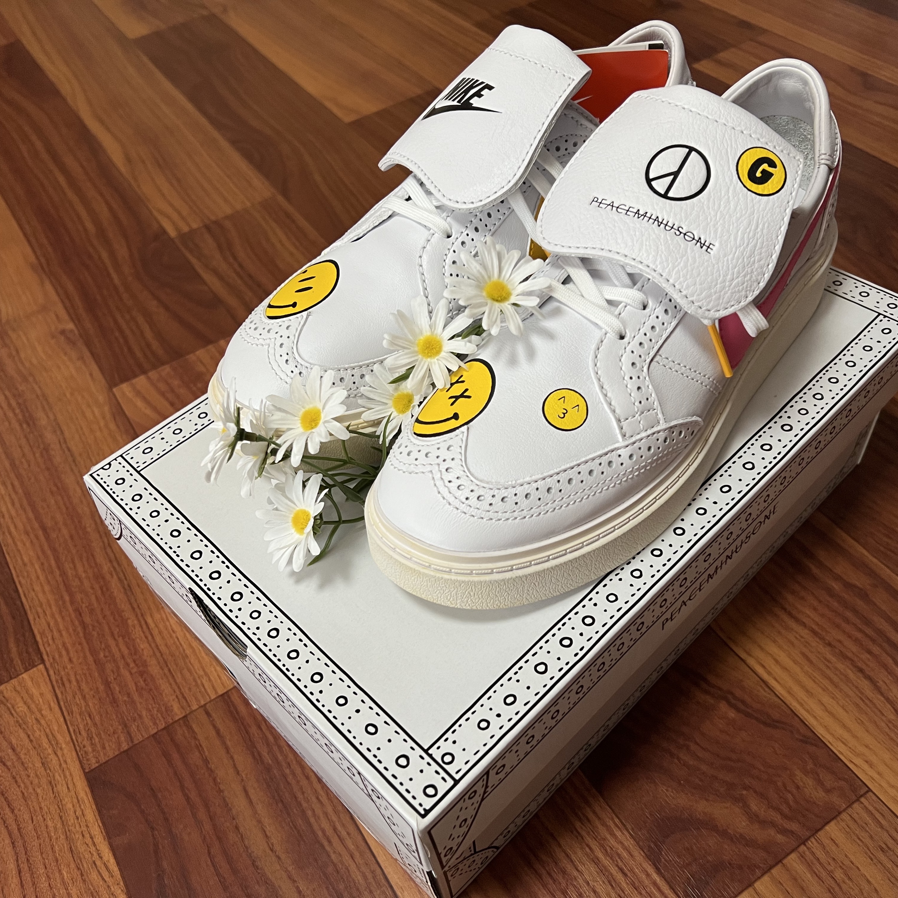 Nike x Peaceminusone Kwondo1 White 착용 스타일 - 1