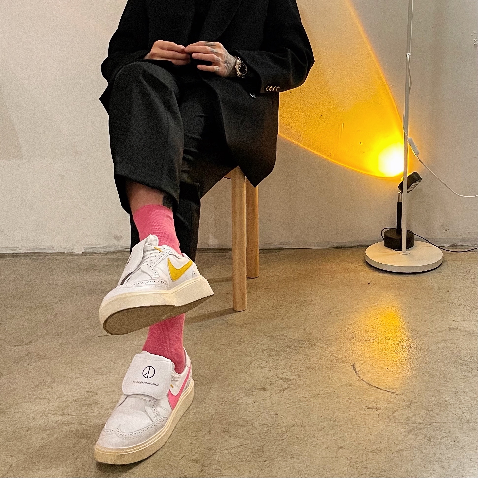 Nike x Peaceminusone Kwondo1 White 착용 스타일