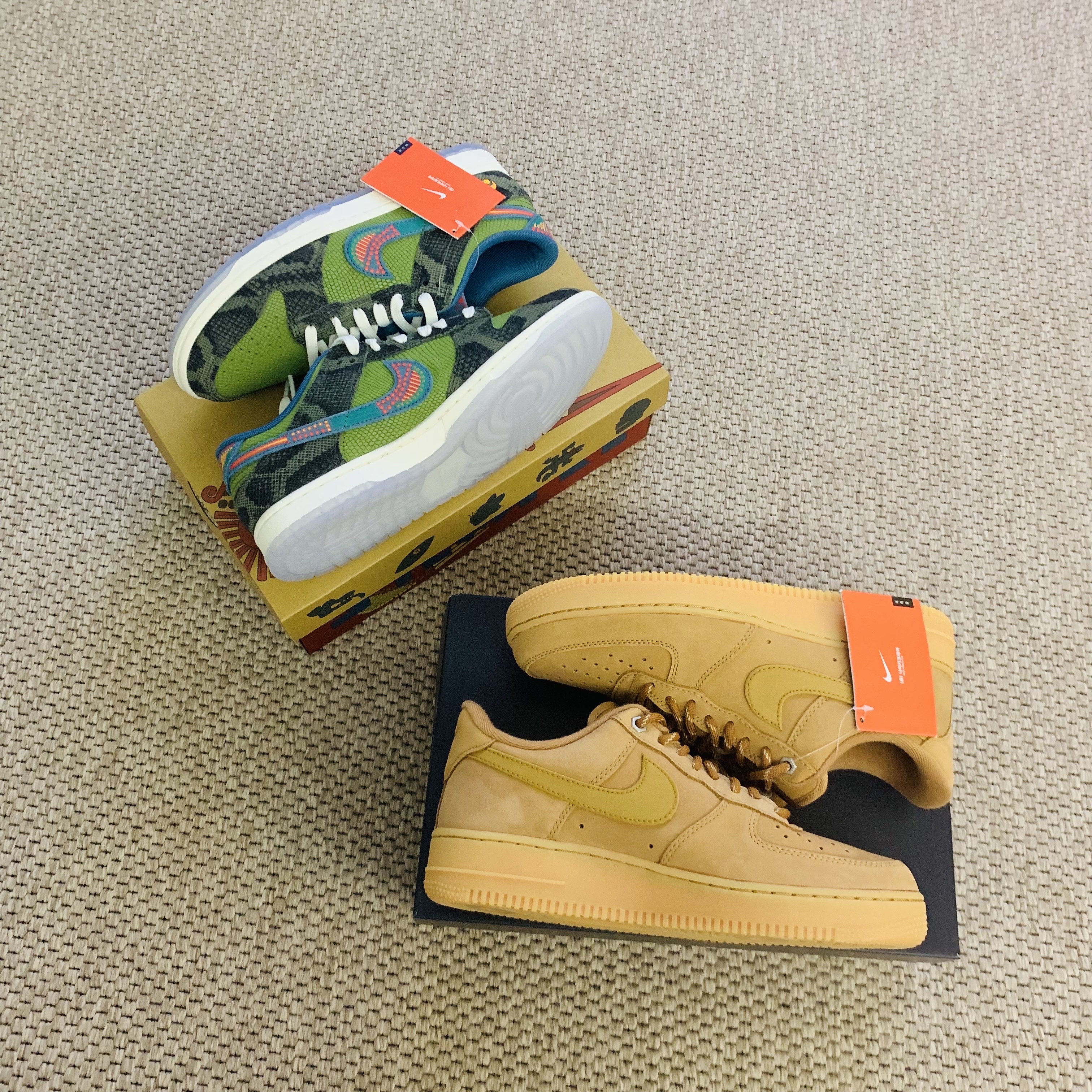 Nike Dunk Low Premium Siempre Familia, Nike Air Force 1 '07 WB Flax 착용 스타일 - 2