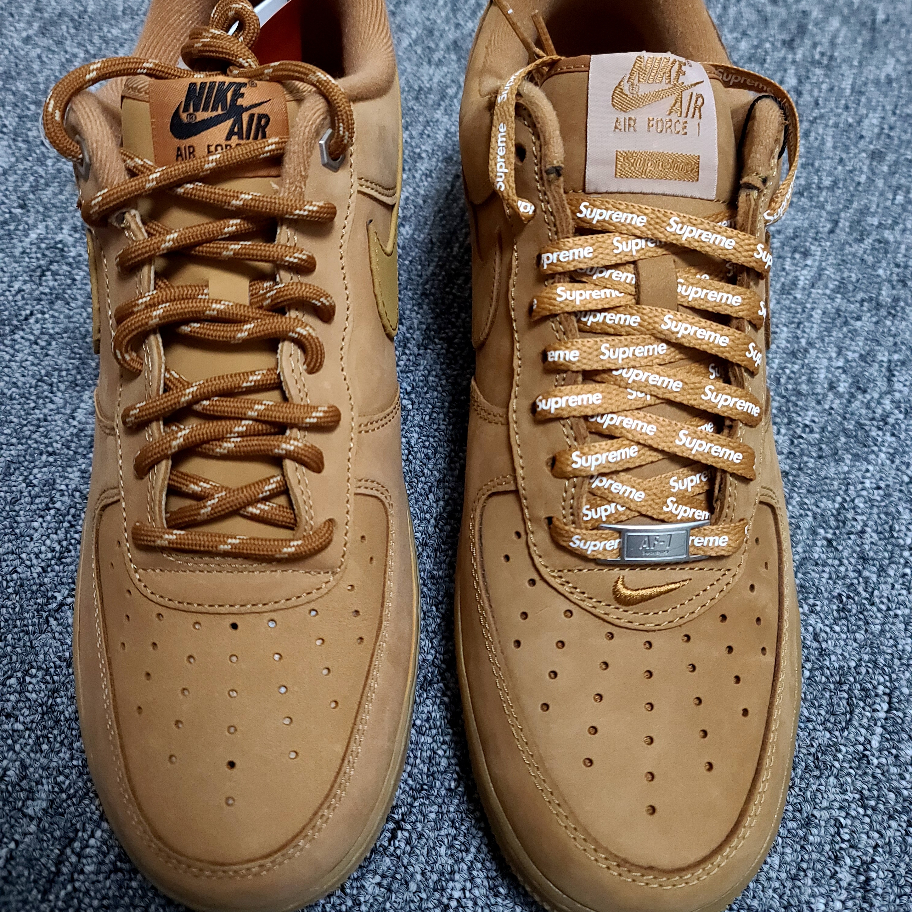 Nike x Supreme Air Force 1 Low Flax, Nike Air Force 1 '07 WB Flax 착용 스타일 - 1