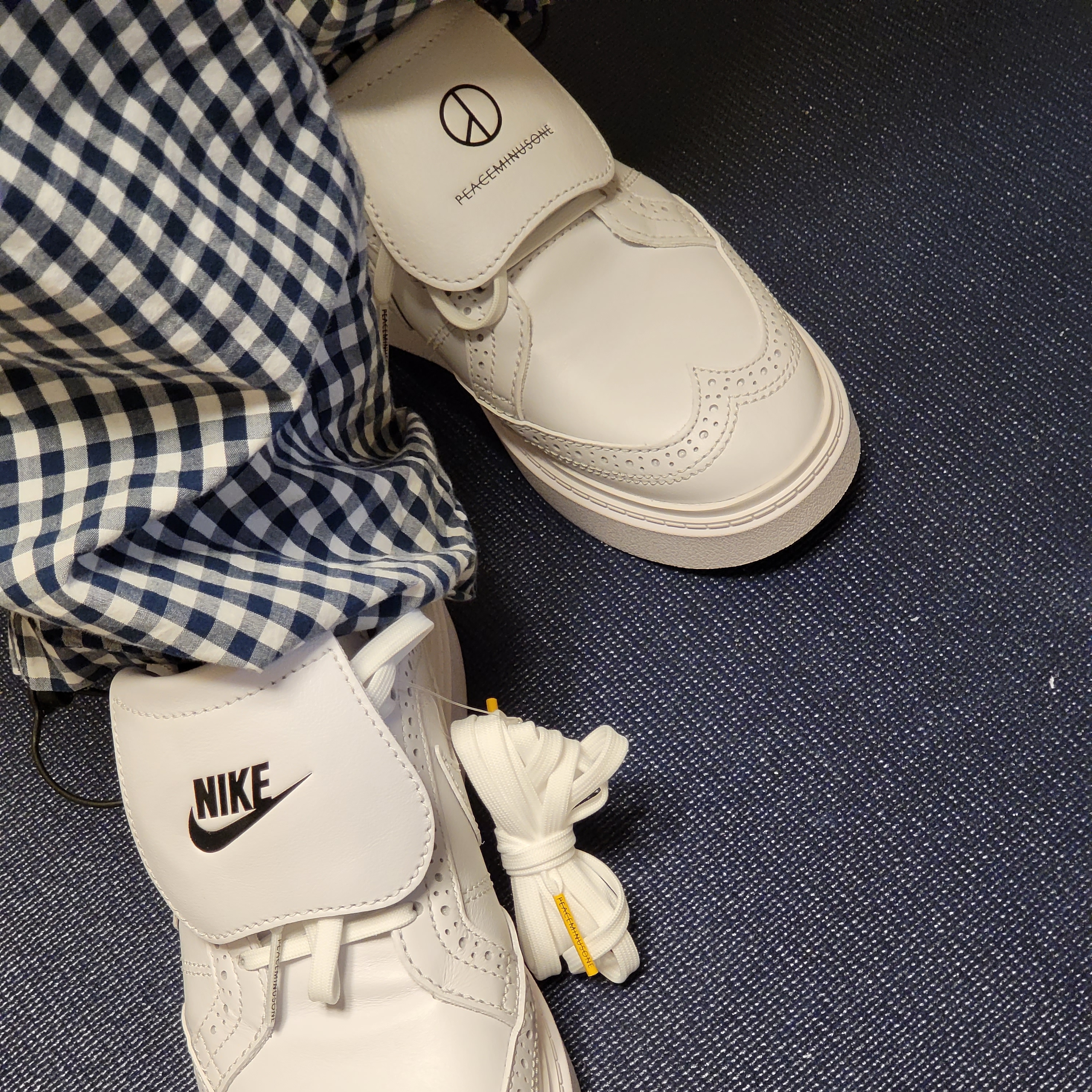 Nike x Peaceminusone Kwondo1 White 착용 스타일 - 2