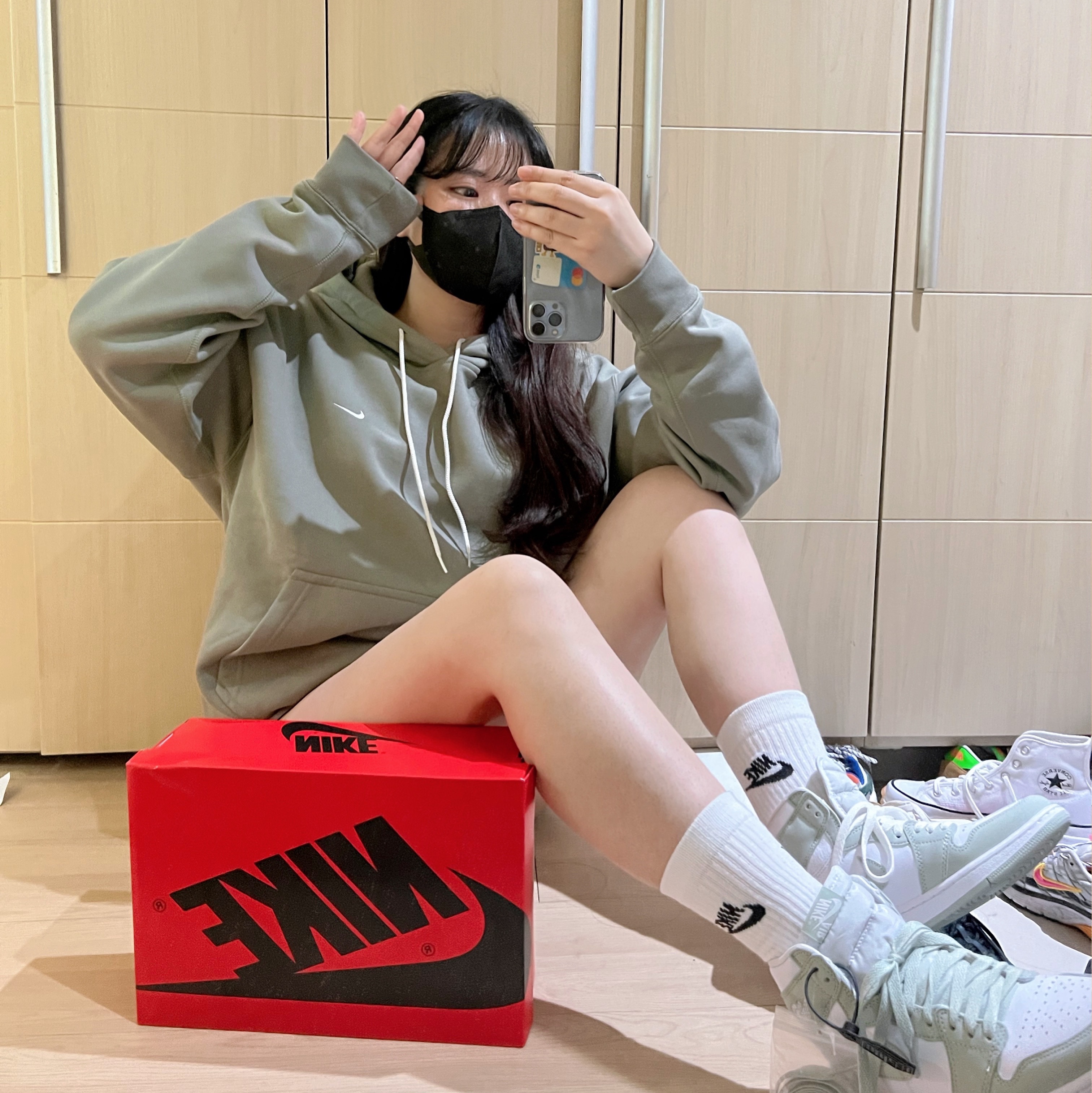 (W) Jordan 1 Retro High OG Seafoam 착용 스타일