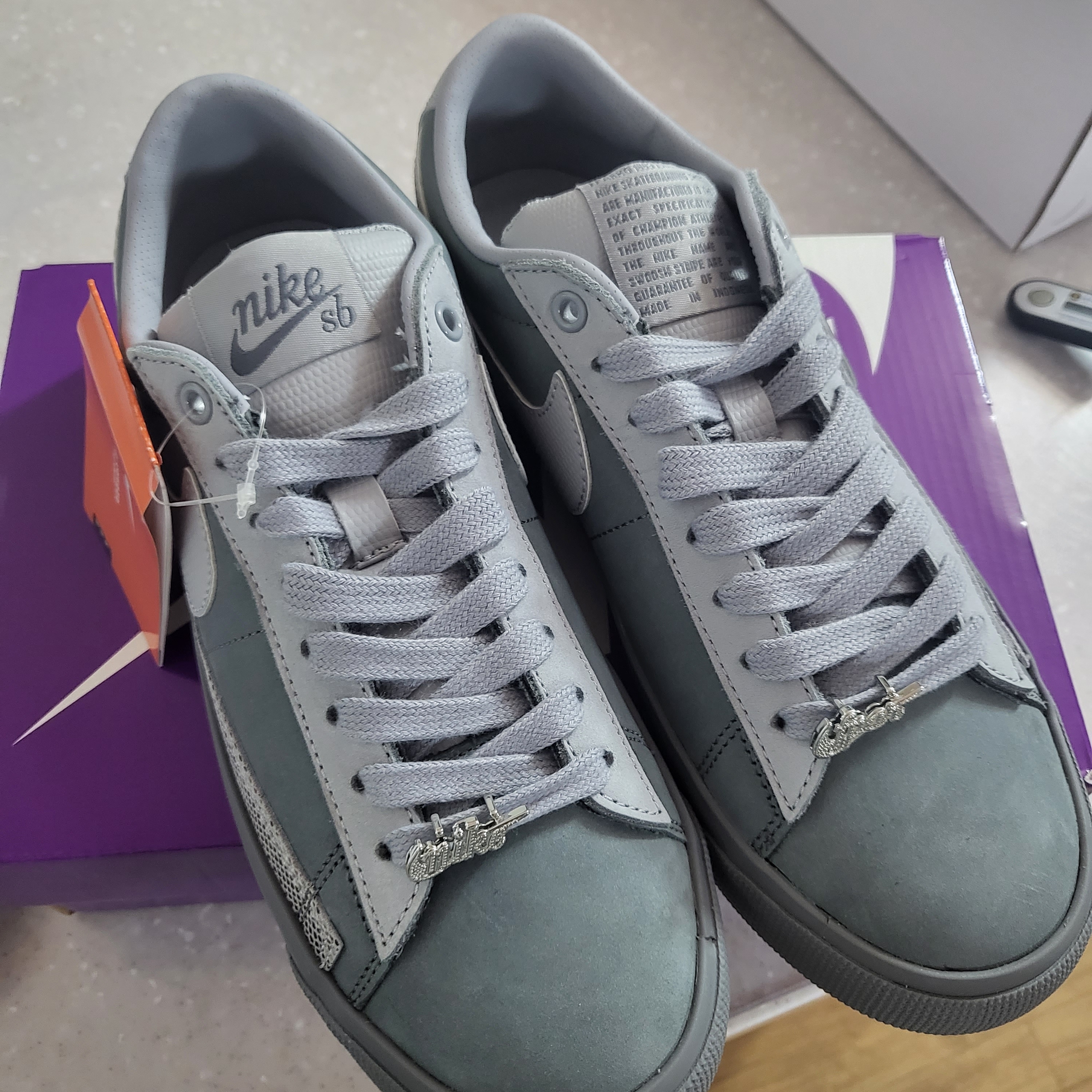Nike x FPAR SB Blazer Low QS Cool Grey 착용 스타일 - 3