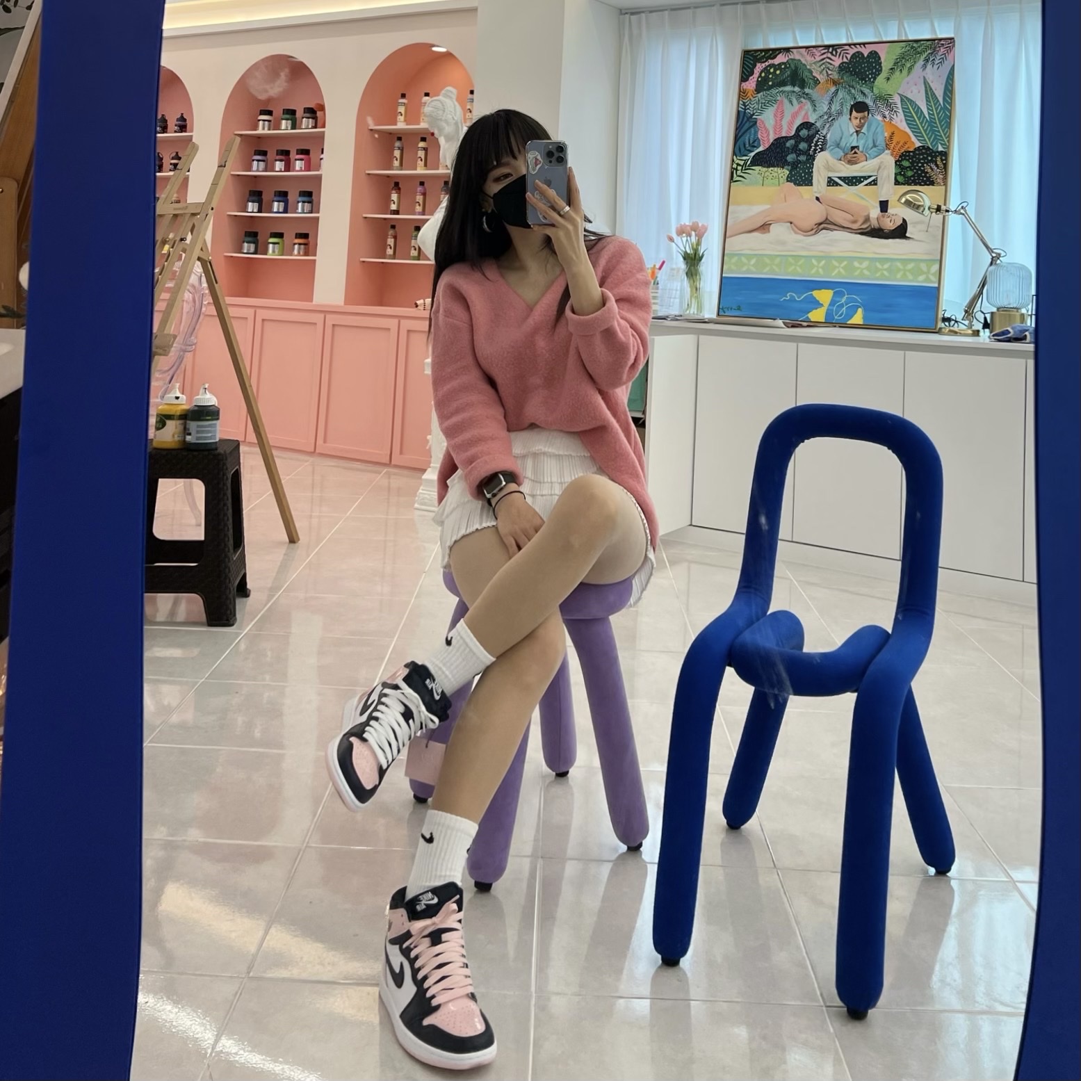 (W) Jordan 1 Retro High OG Atmosphere 착용 스타일 - 2