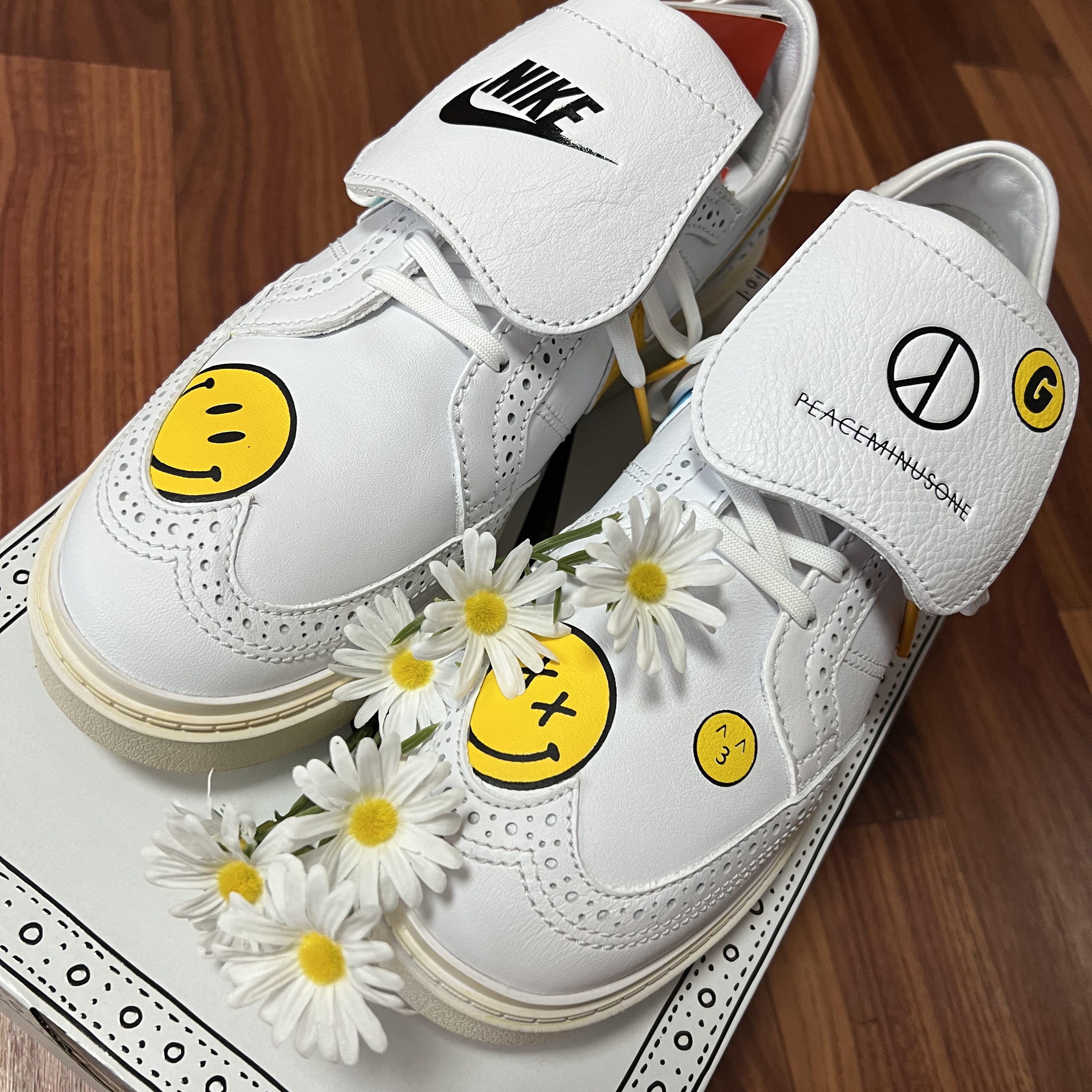 Nike x Peaceminusone Kwondo1 White 착용 스타일 - 3