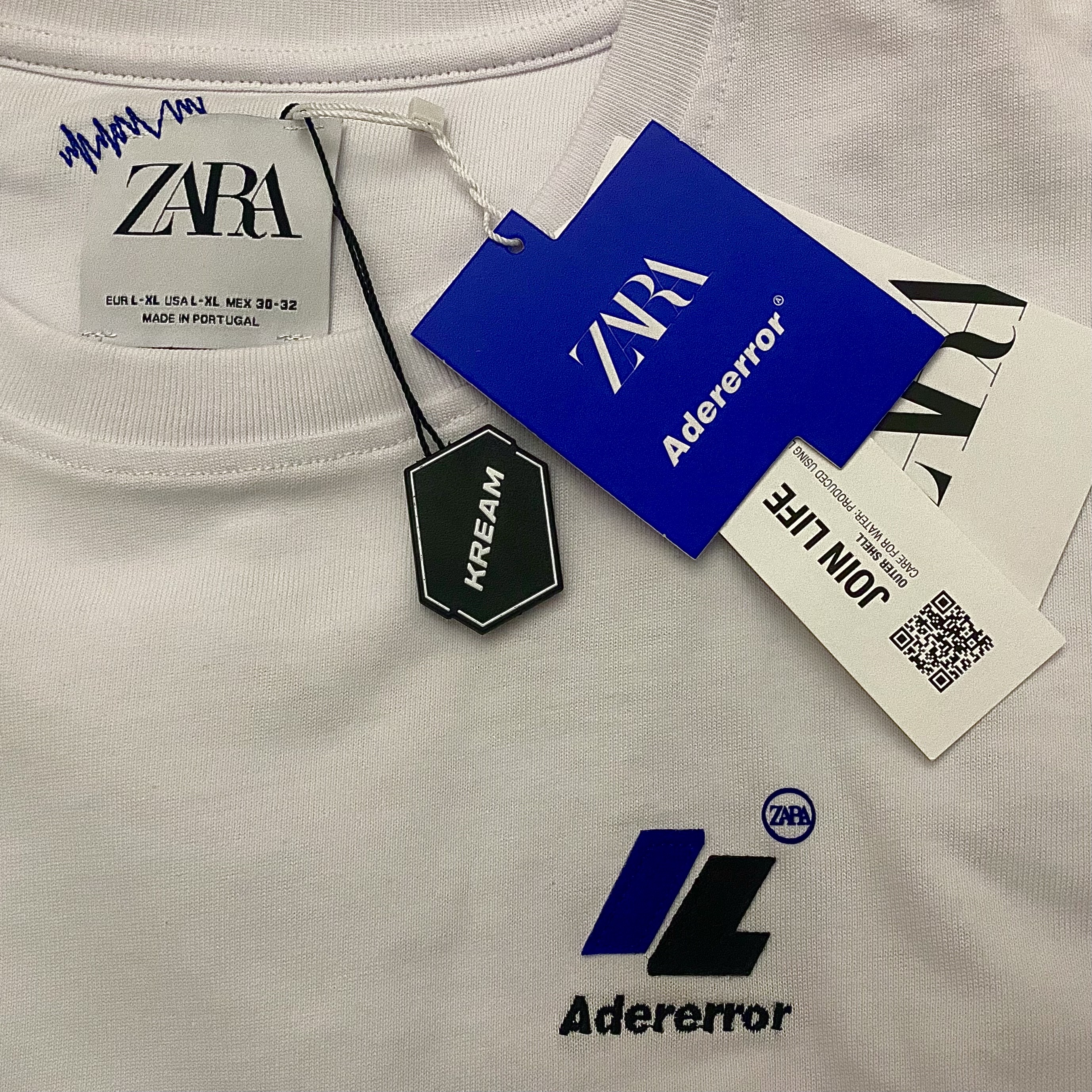 Zara x Ader Error Premium Cotton Long Sleeve T-Shirt White 착용 스타일