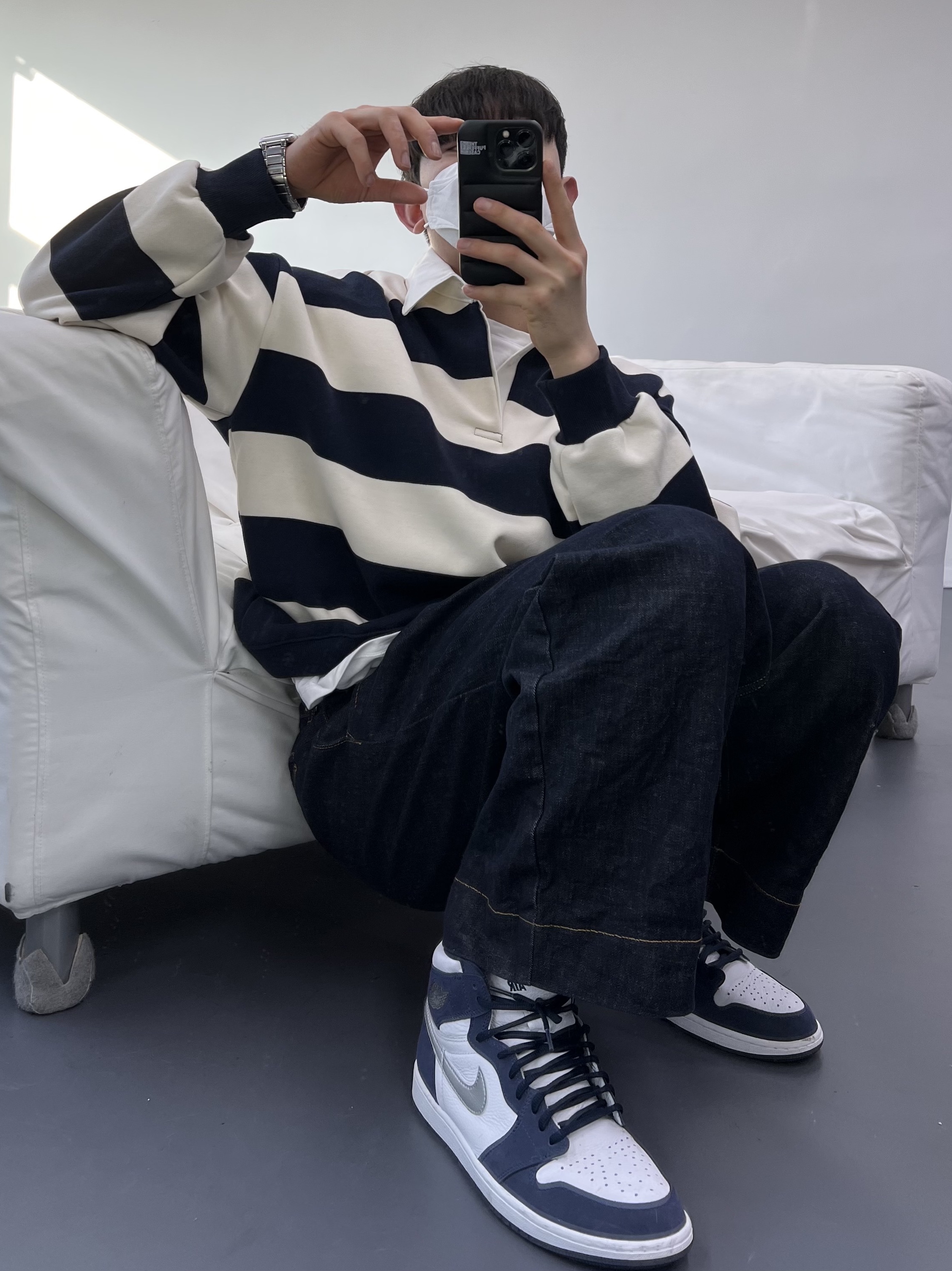 Jordan 1 Retro High OG CO.JP Midnight Navy 착용 스타일
