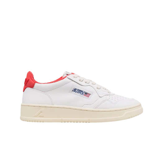 (W) Autry Medalist Low Goatskin Sneakers White Red