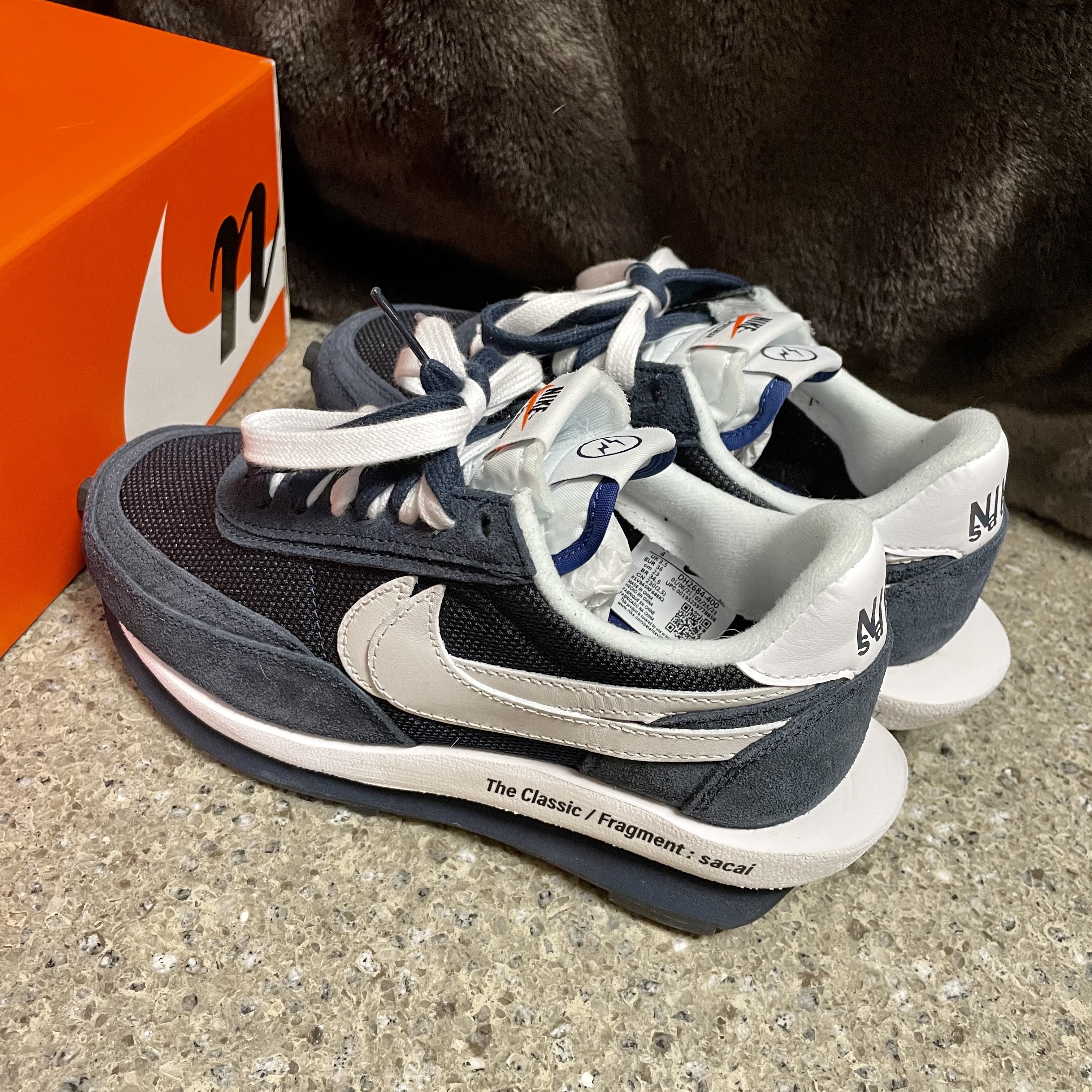 Nike x Sacai x Fragment LDWaffle Blackened Blue 착용 스타일