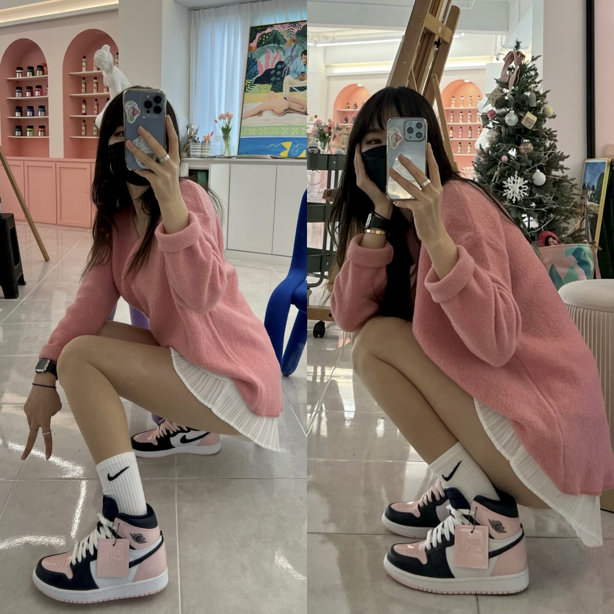 (W) Jordan 1 Retro High OG Atmosphere 착용 스타일
